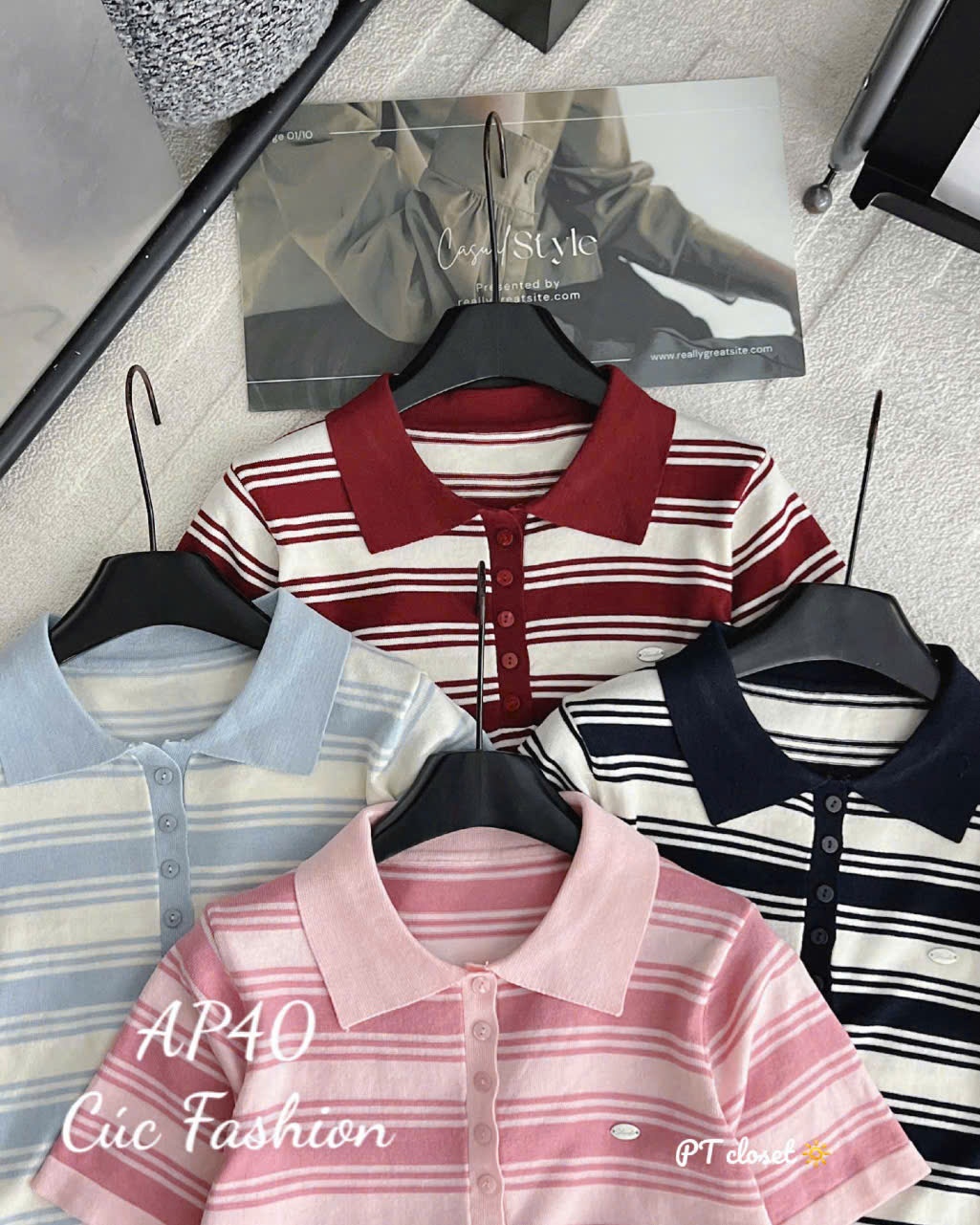 AP40 Áo polo kẻ