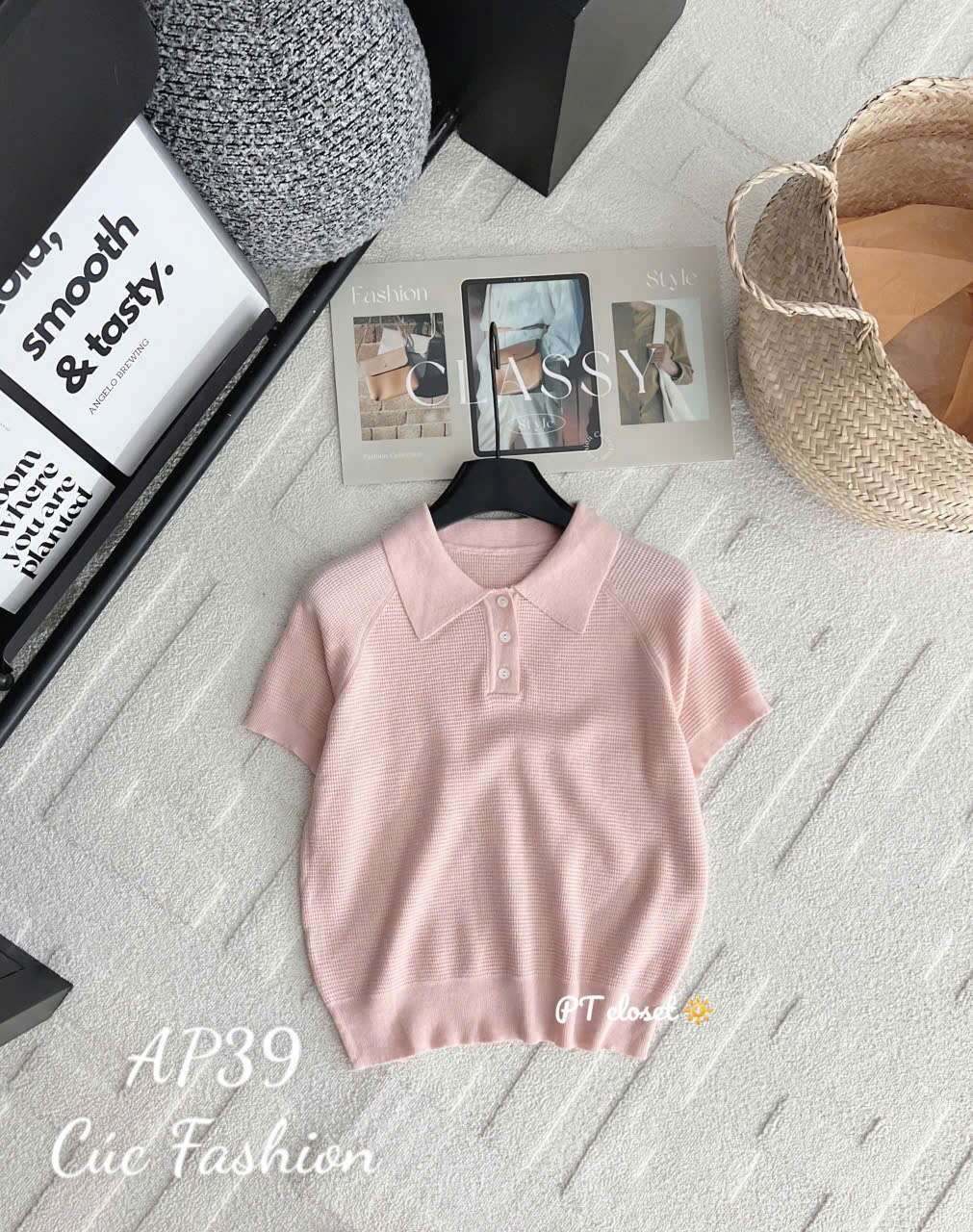 AP39 Áo polo trơn 3 cúc