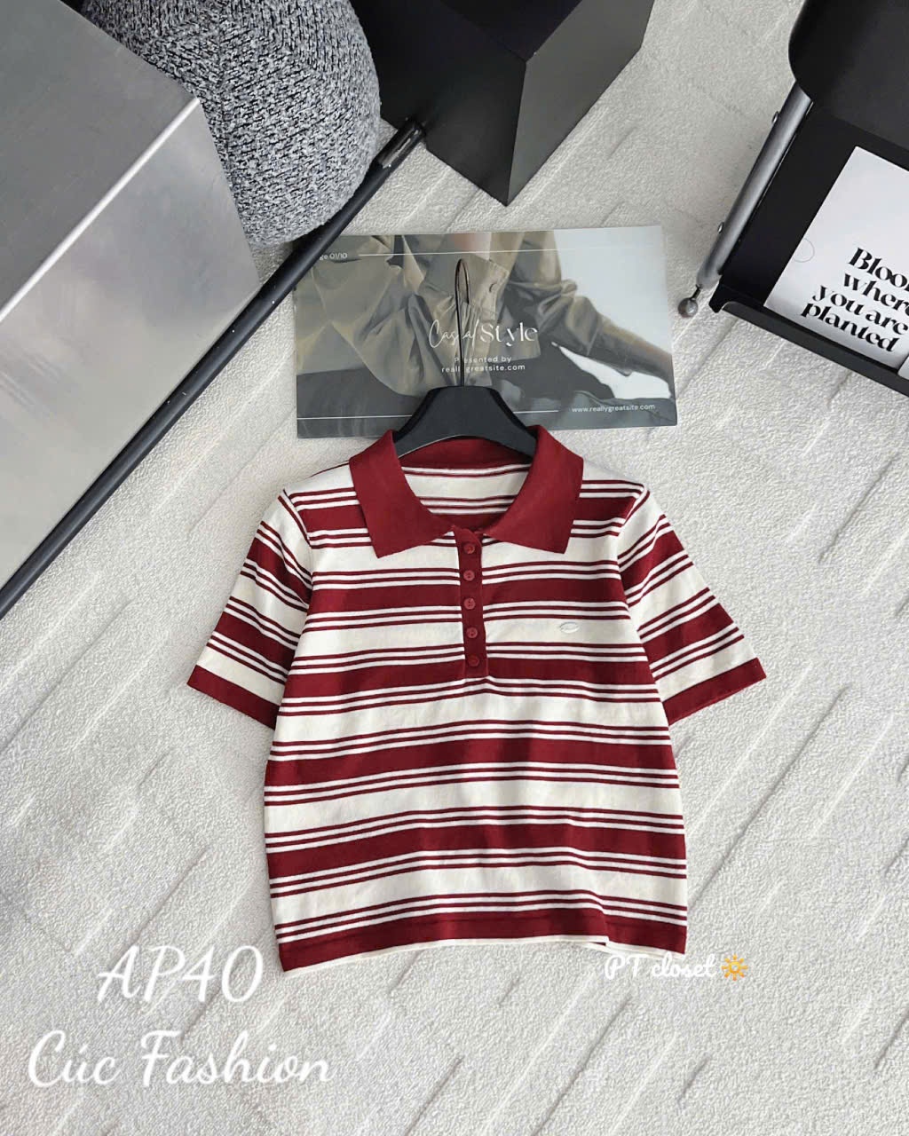 AP40 Áo polo kẻ