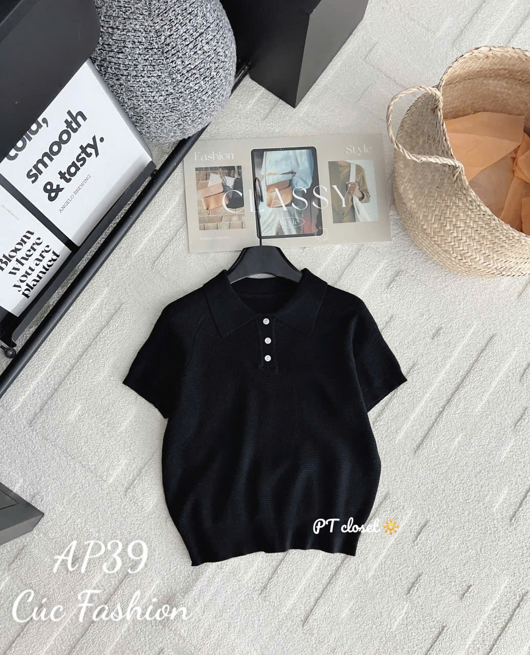 AP39 Áo polo trơn 3 cúc