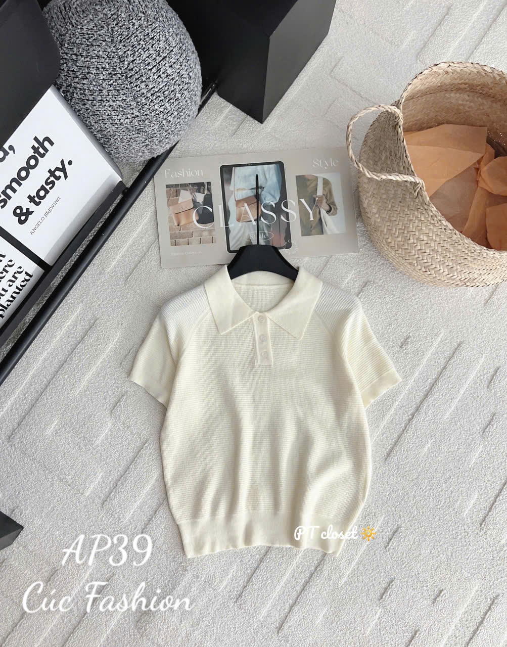 AP39 Áo polo trơn 3 cúc