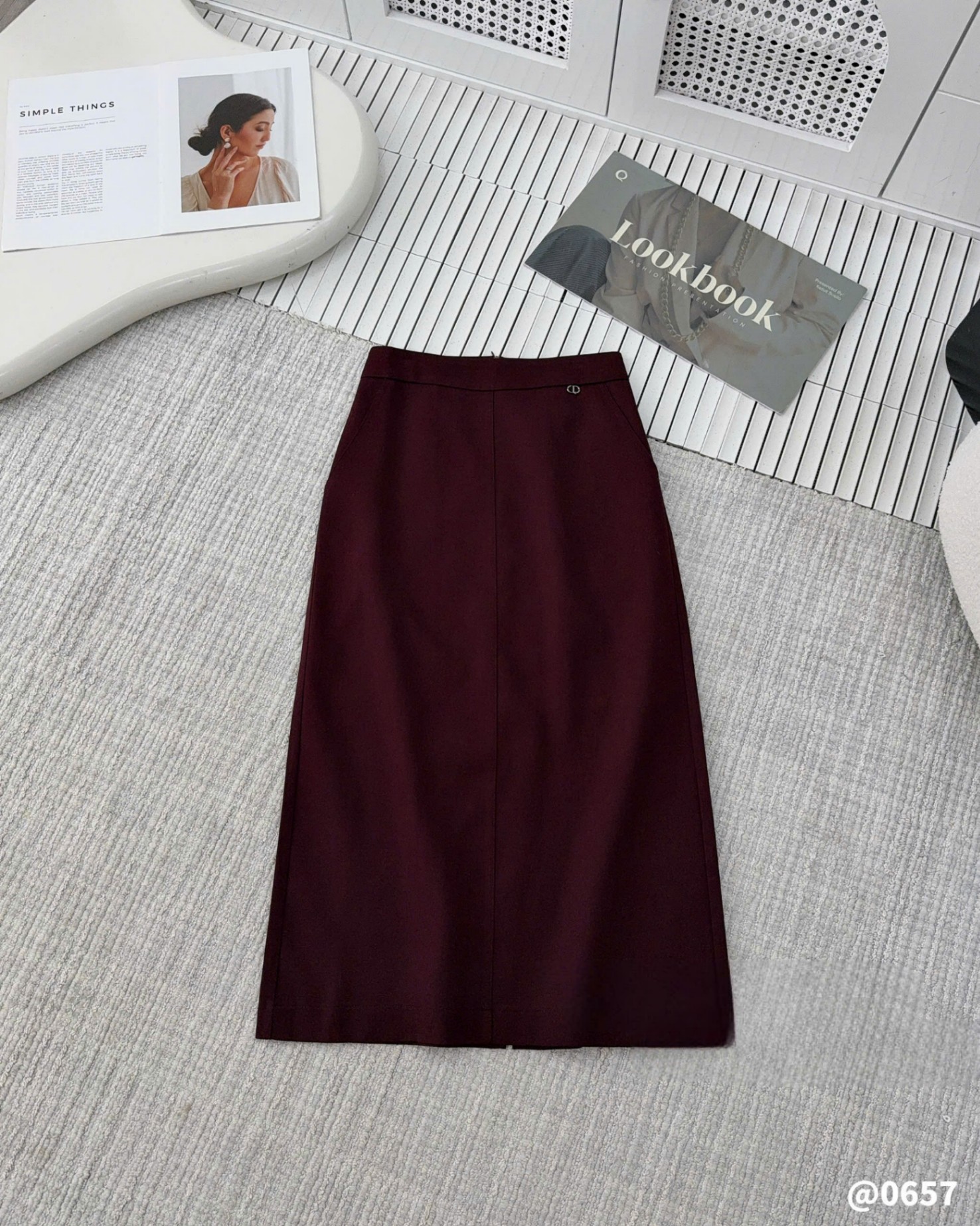 CV657 Chân váy giả bò đính cạp