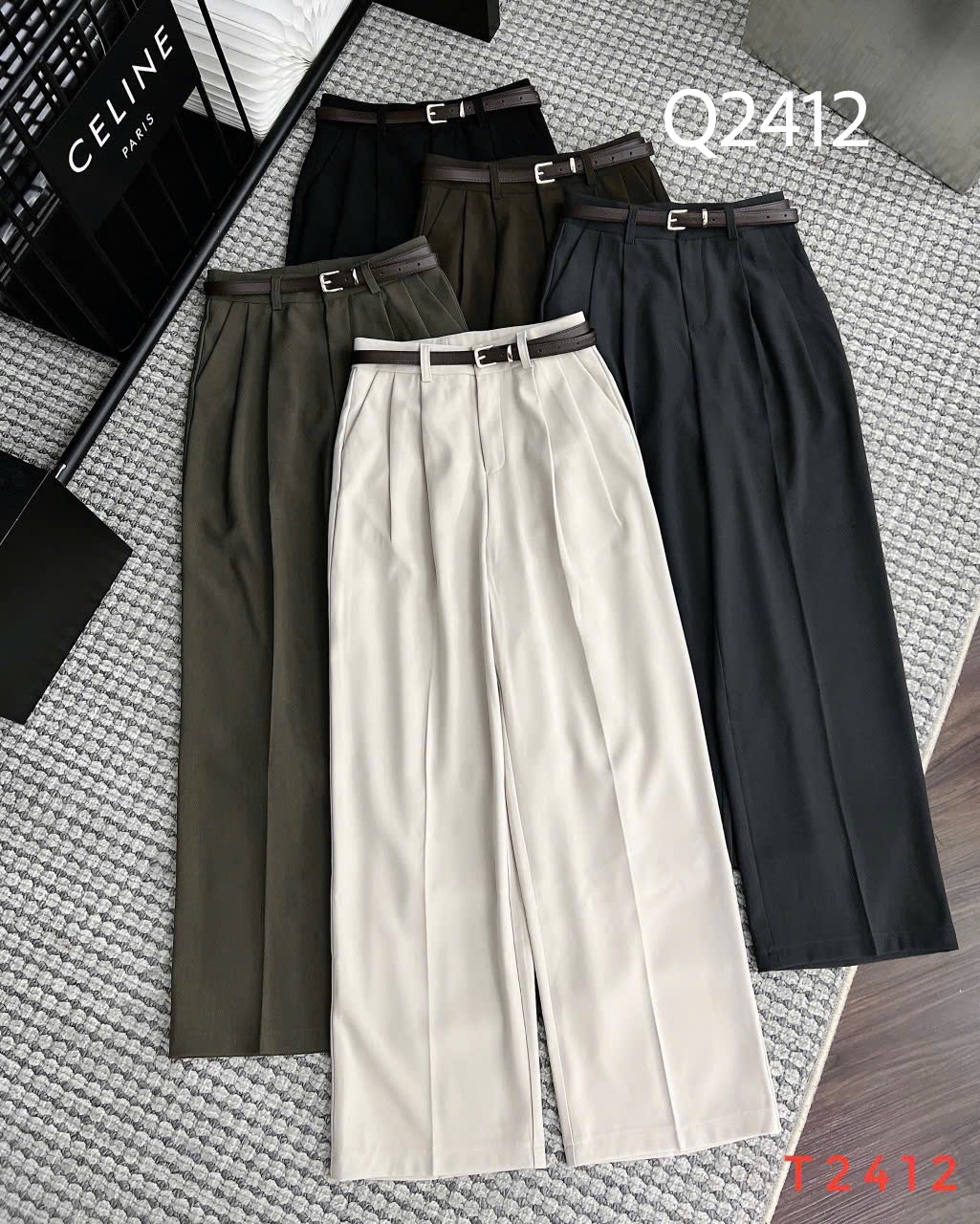 Q2412 Quần xuông QC kèm đai