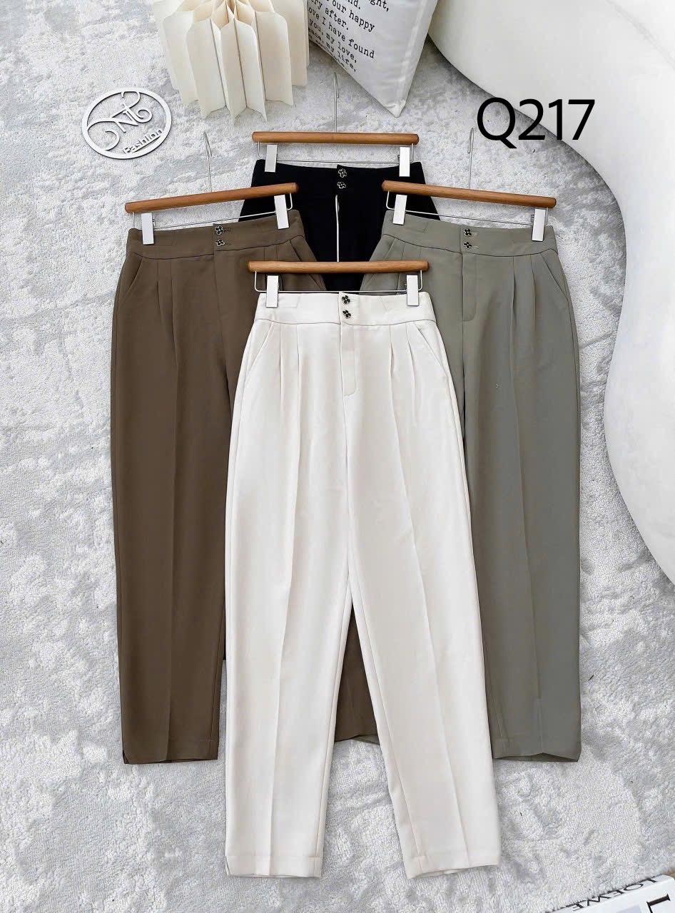Q217 Quần baggy hai cúc hoa