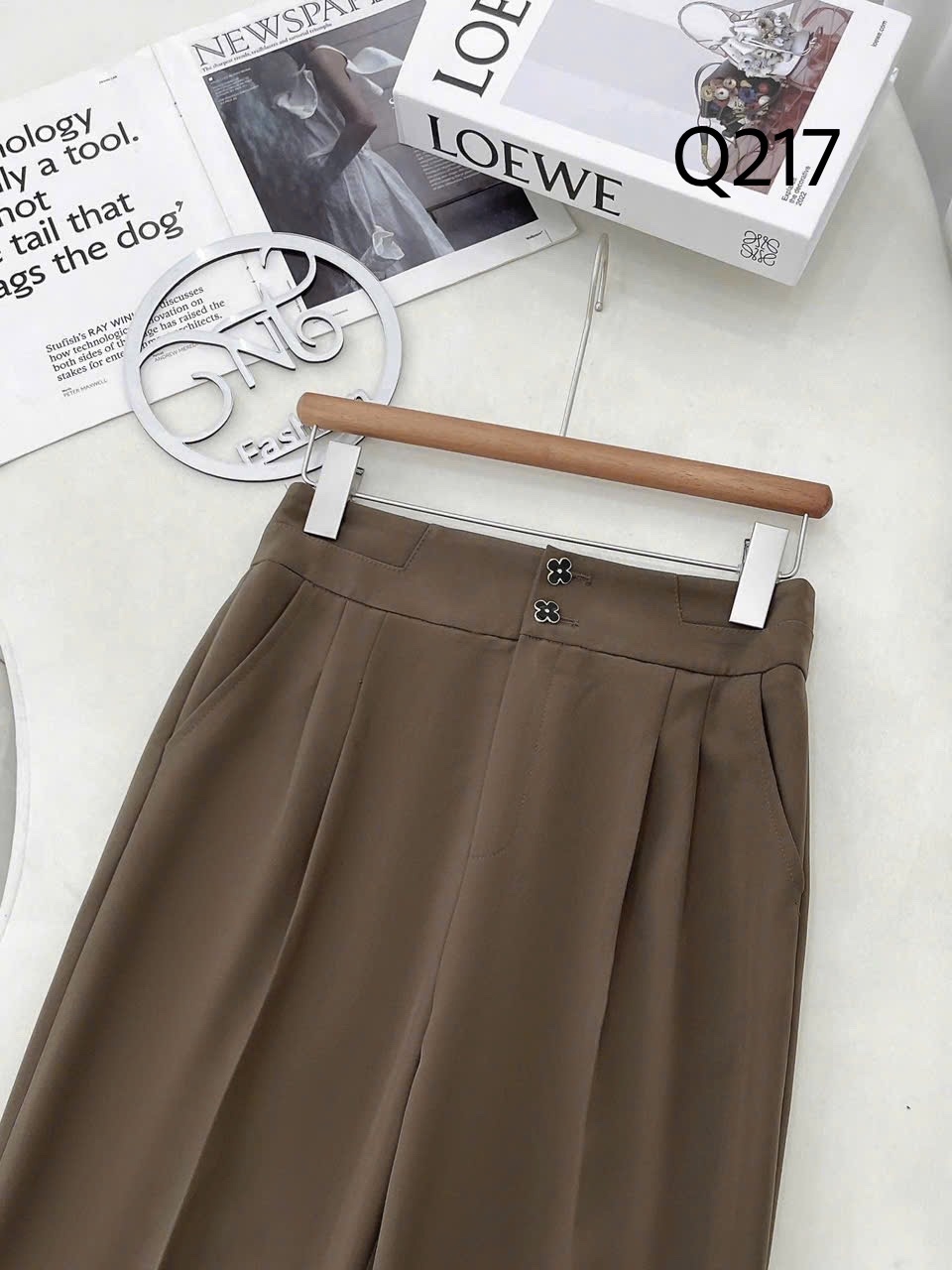 Q217 Quần baggy hai cúc hoa