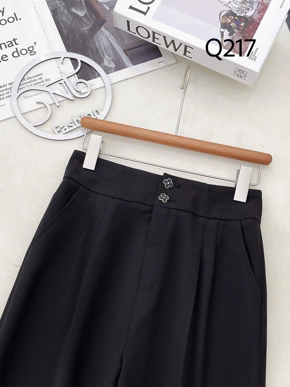 Q217 Quần baggy hai cúc hoa