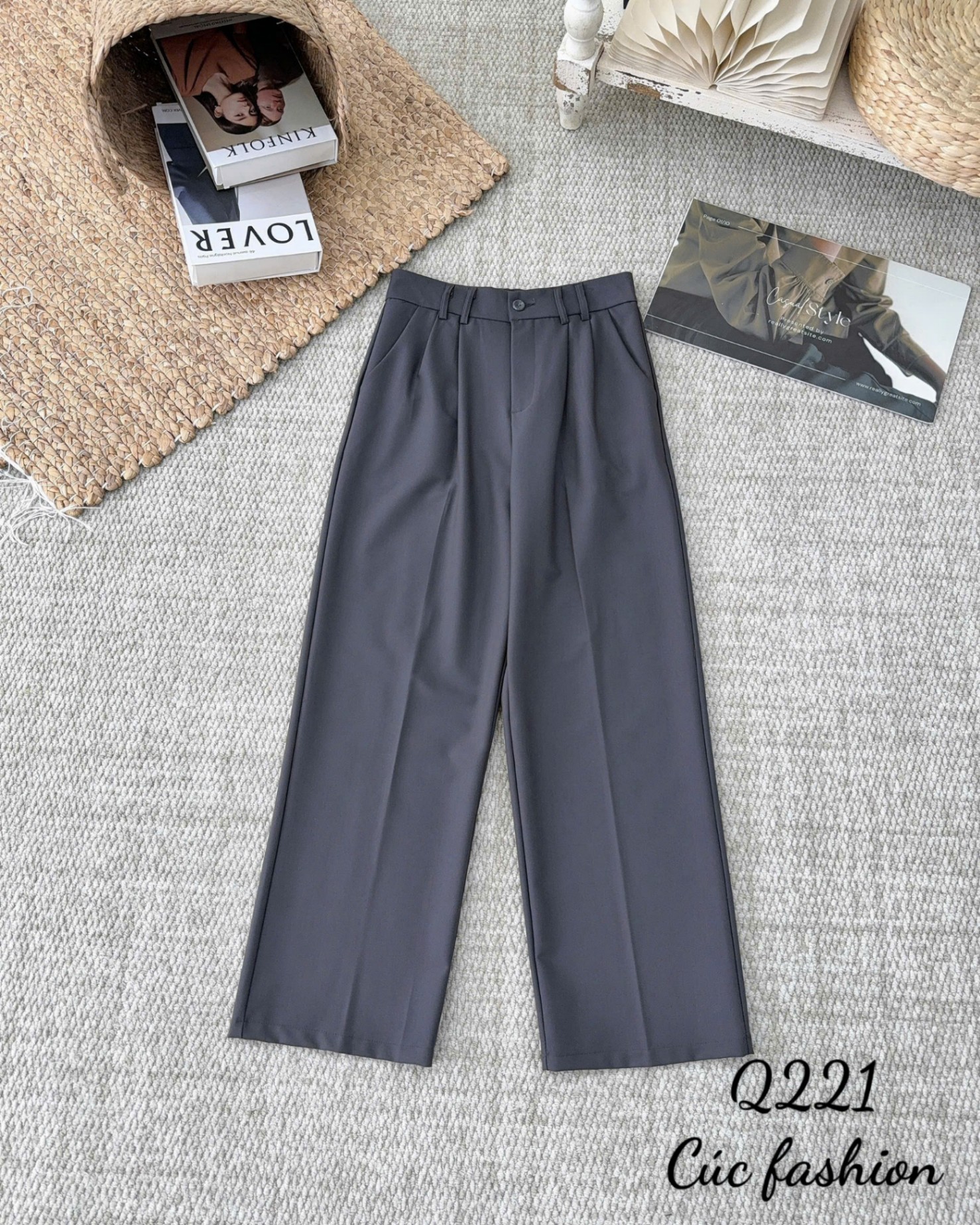 Q221 Quần xuông đỉa đôi có ly
