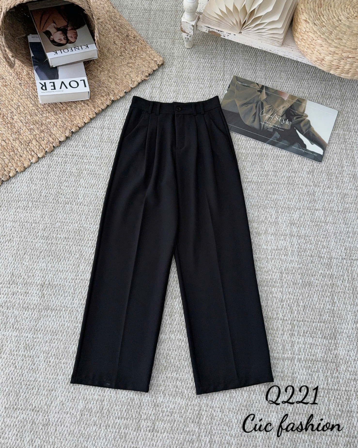 Q221 Quần xuông đỉa đôi có ly