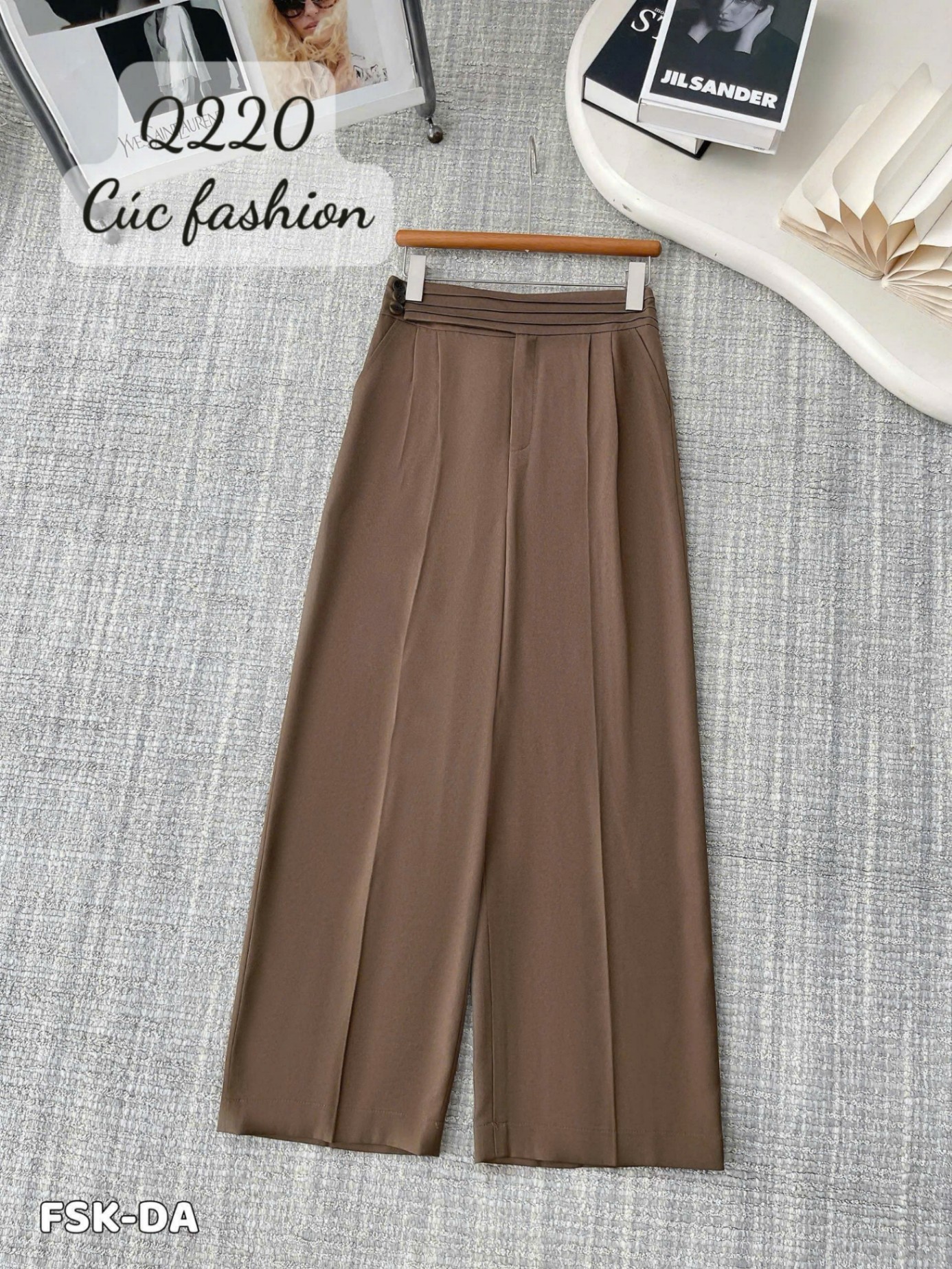 Q220 Quần xuông cạp cao 3 cúc 99cm