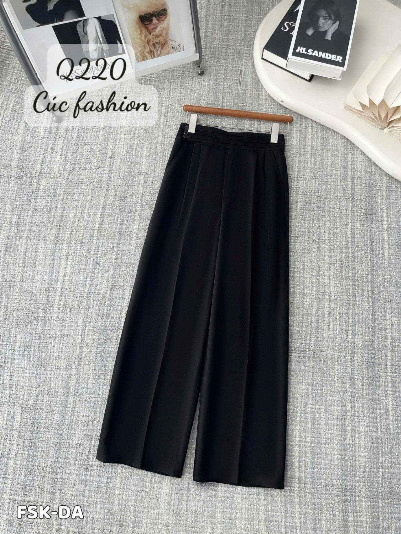 Q220 Quần xuông cạp cao 3 cúc 99cm