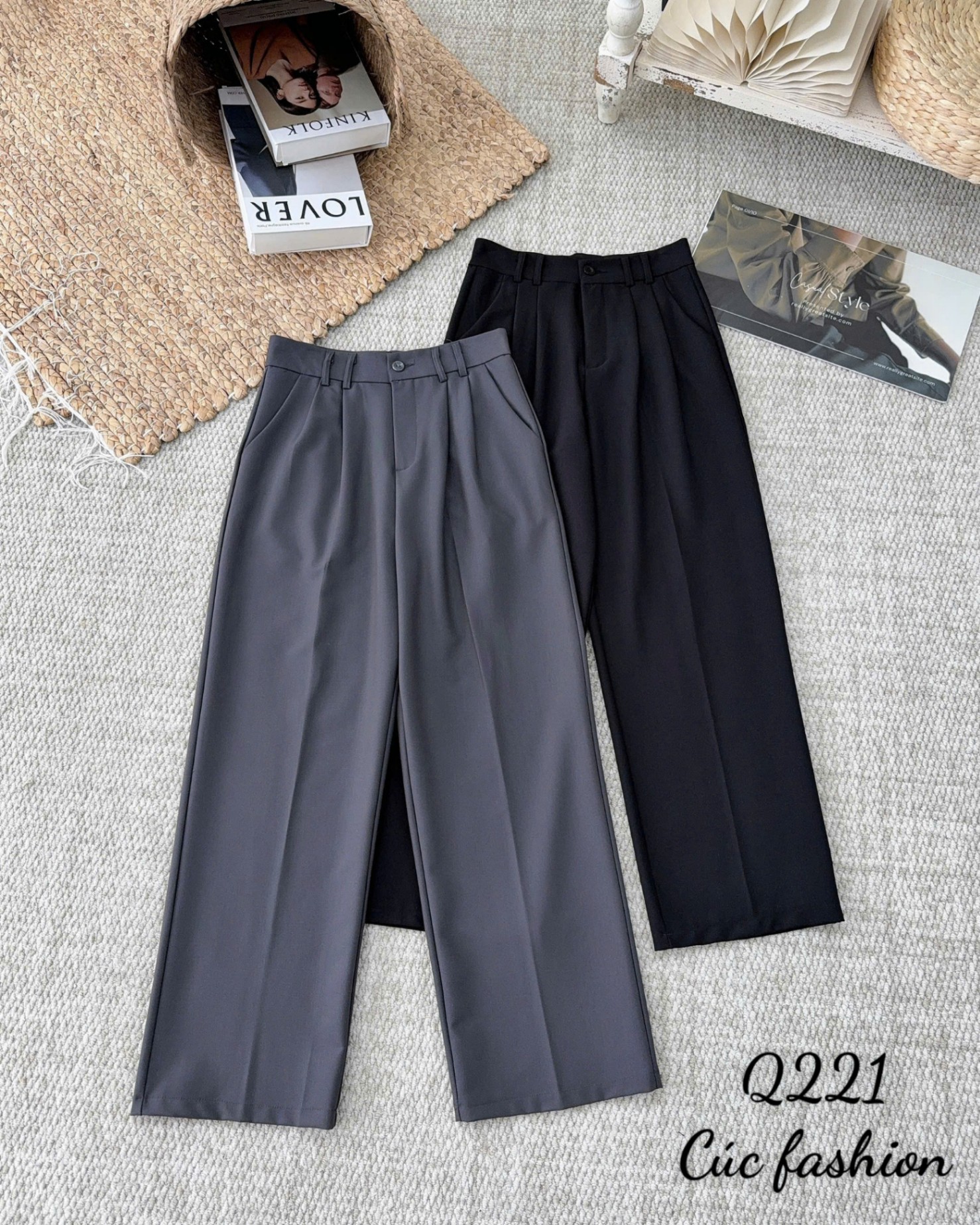 Q221 Quần xuông đỉa đôi có ly