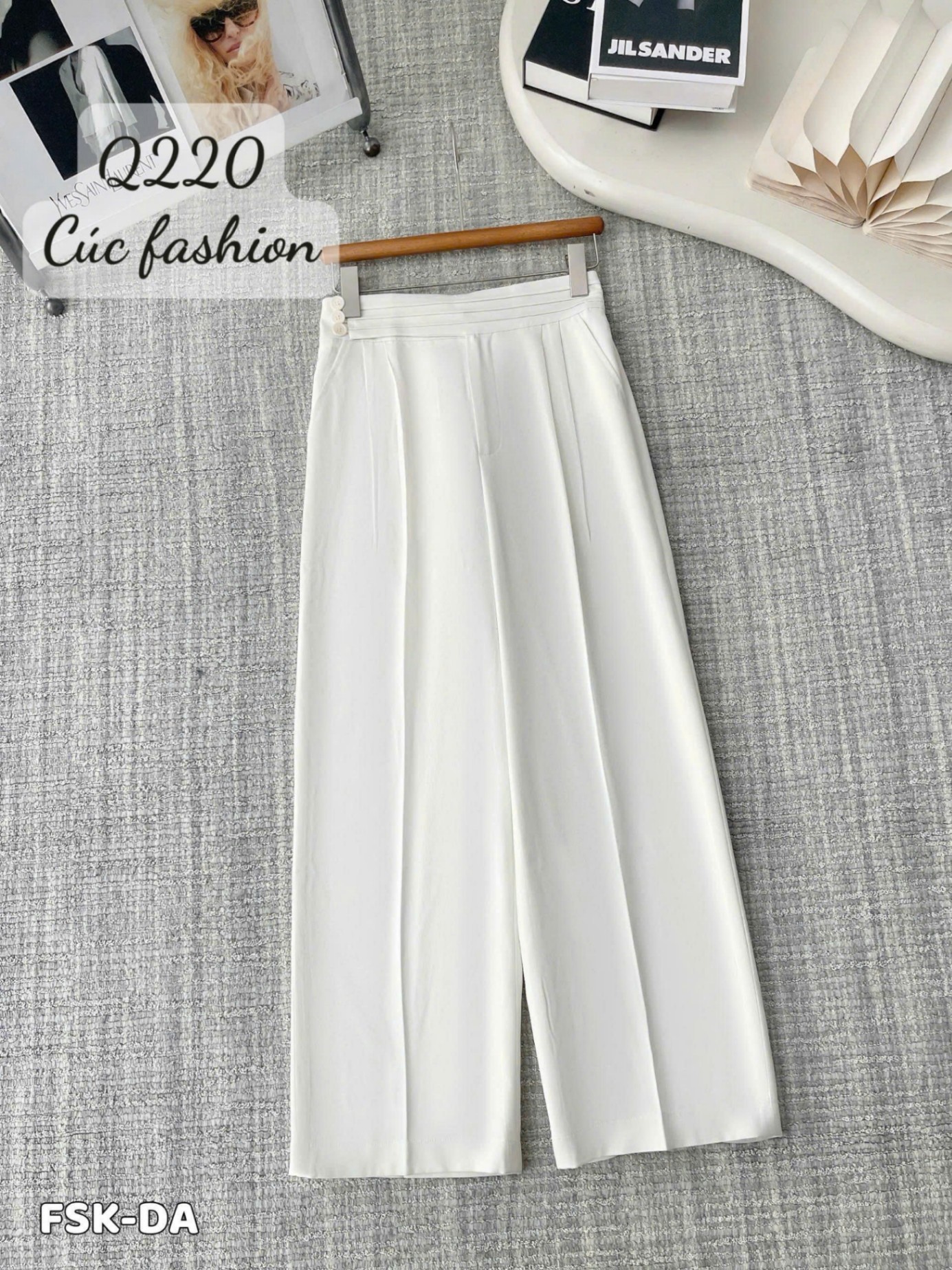 Q220 Quần xuông cạp cao 3 cúc 99cm