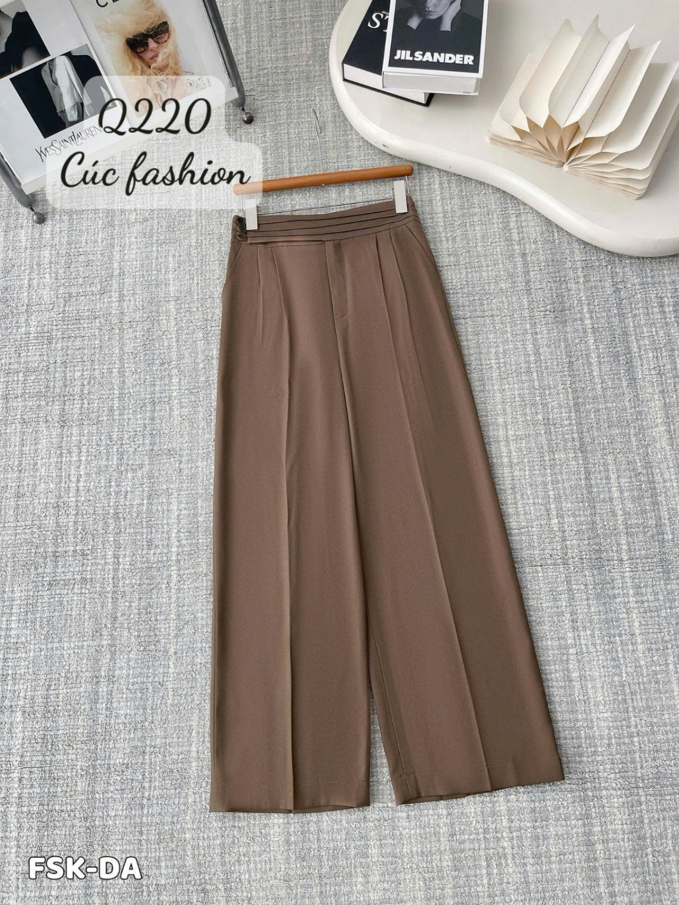 Q220 Quần xuông cạp cao 3 cúc 99cm