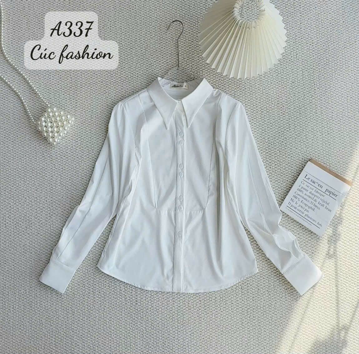 A337 Áo sơ mi kẻ tay dài cúc đôi