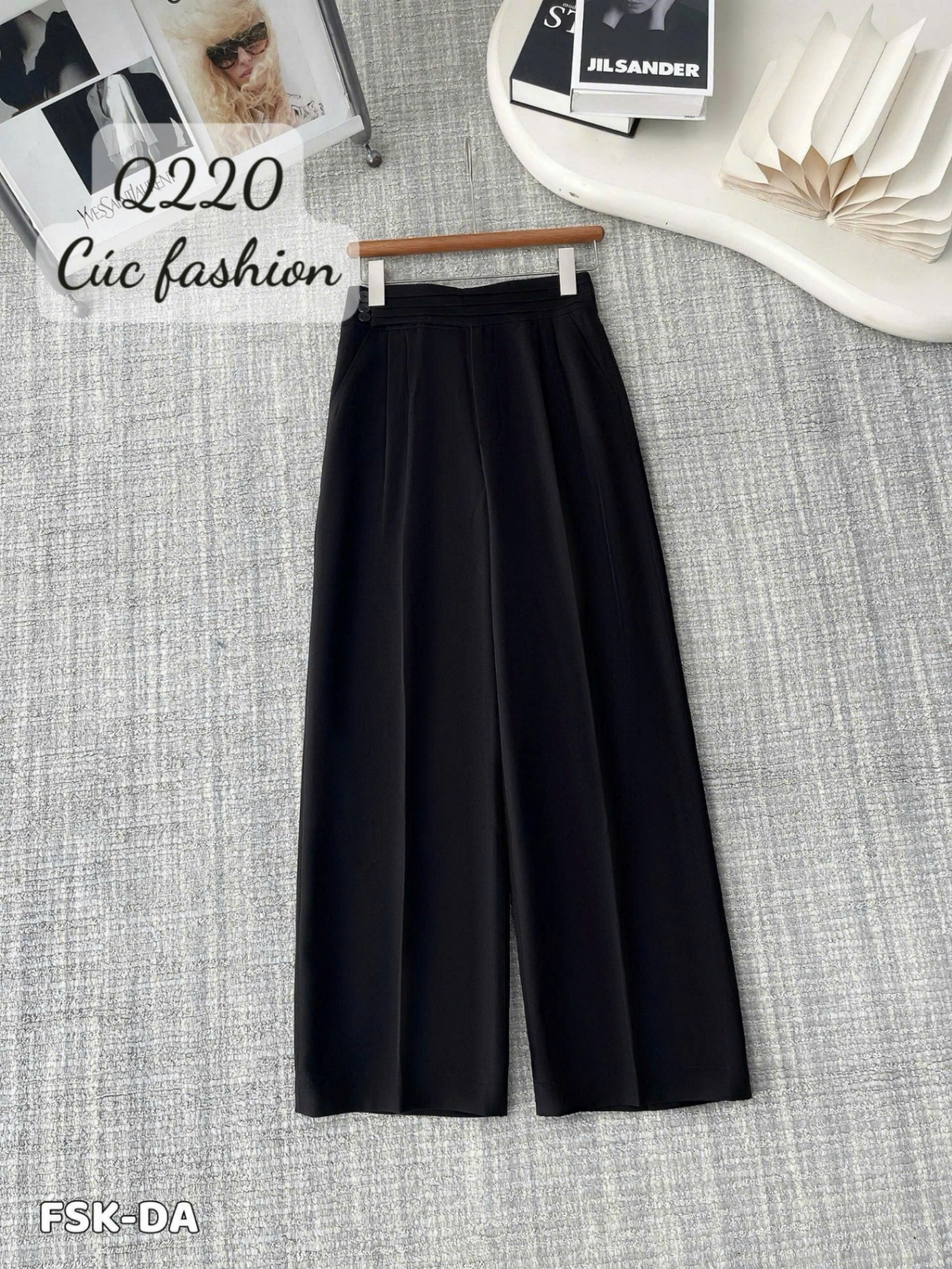 Q220 Quần xuông cạp cao 3 cúc 99cm