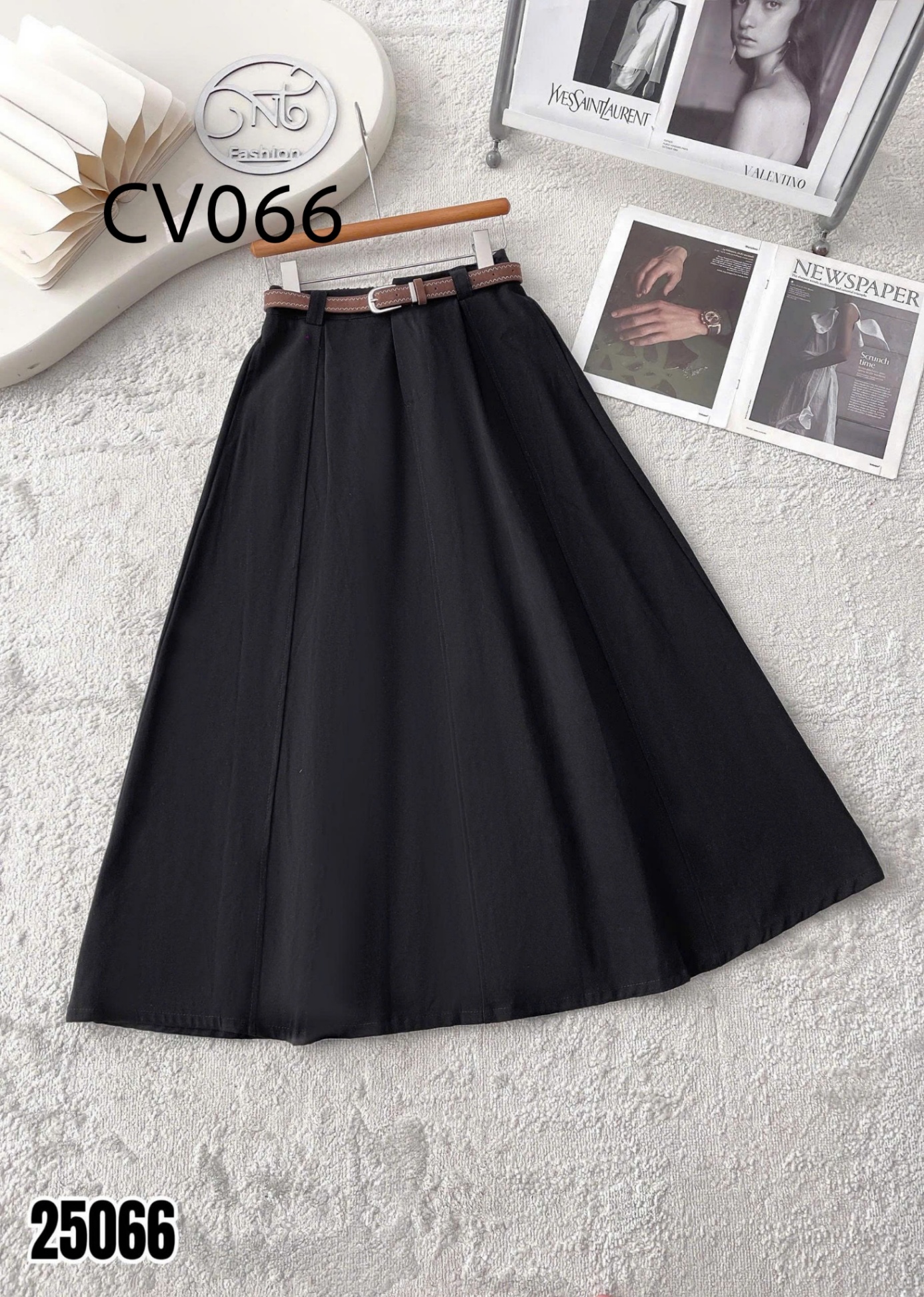 CV066 Chân váy xòe kèm đai