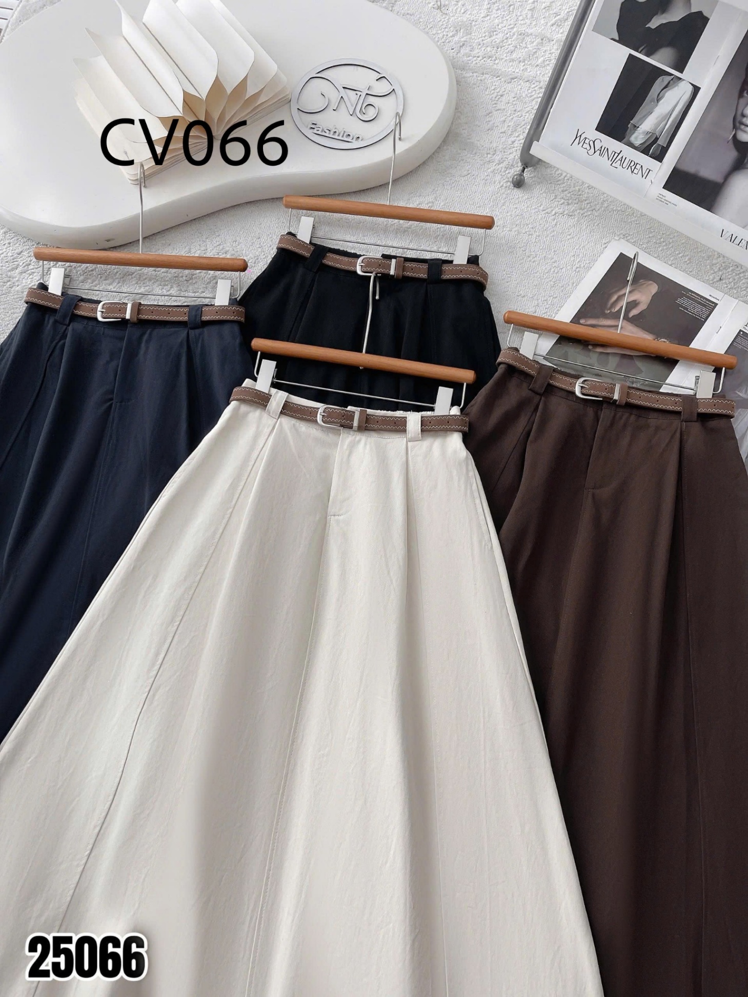 CV066 Chân váy xòe kèm đai