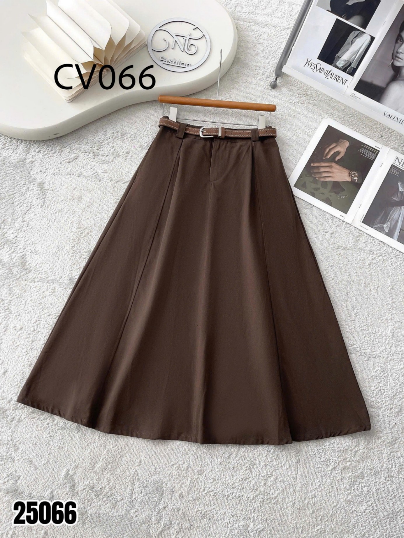 CV066 Chân váy xòe kèm đai