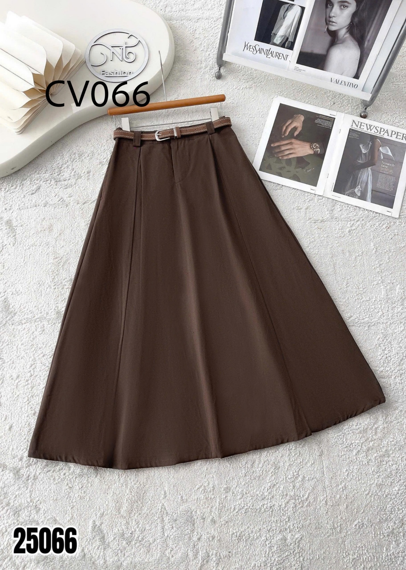 CV066 Chân váy xòe kèm đai