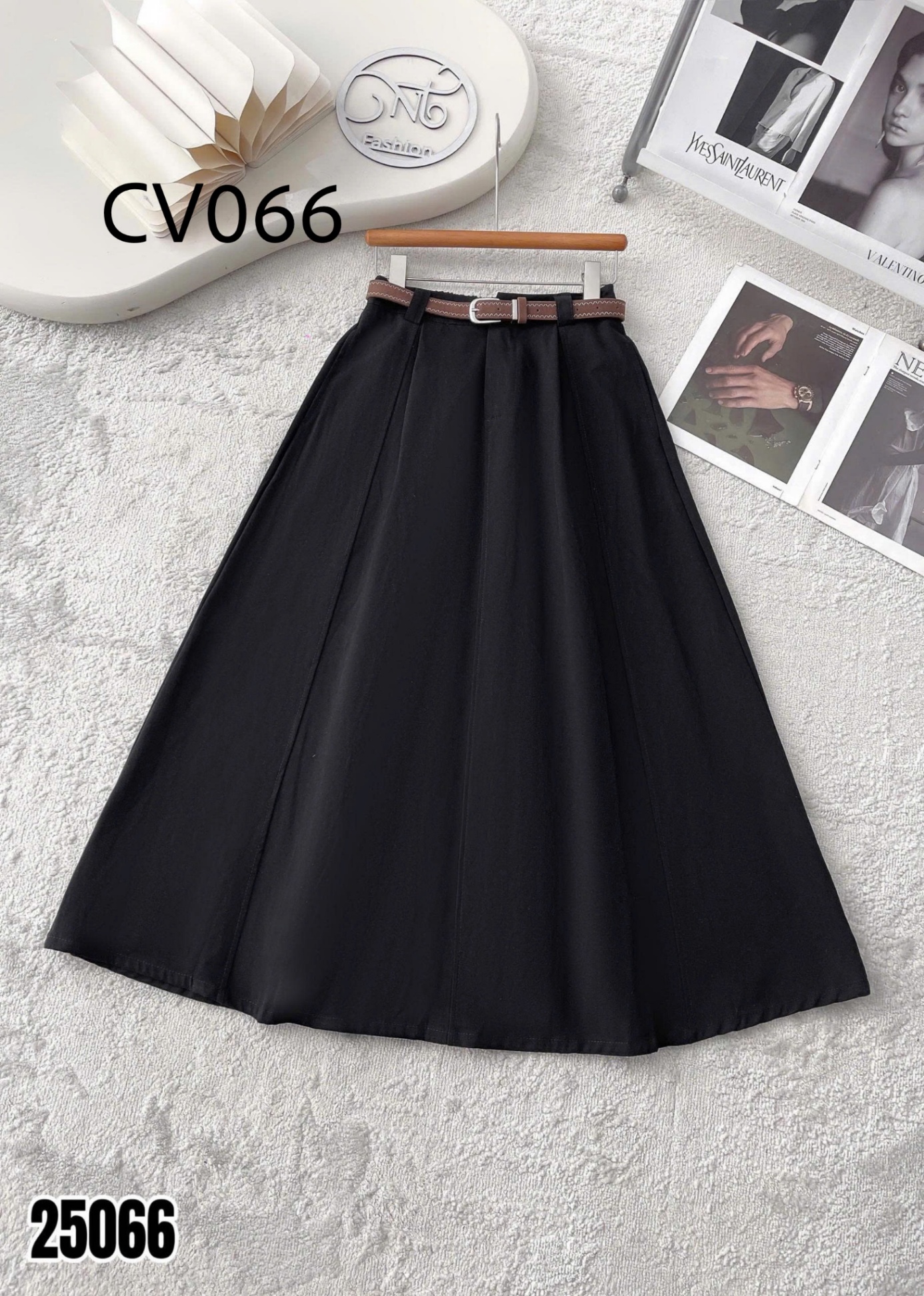 CV066 Chân váy xòe kèm đai