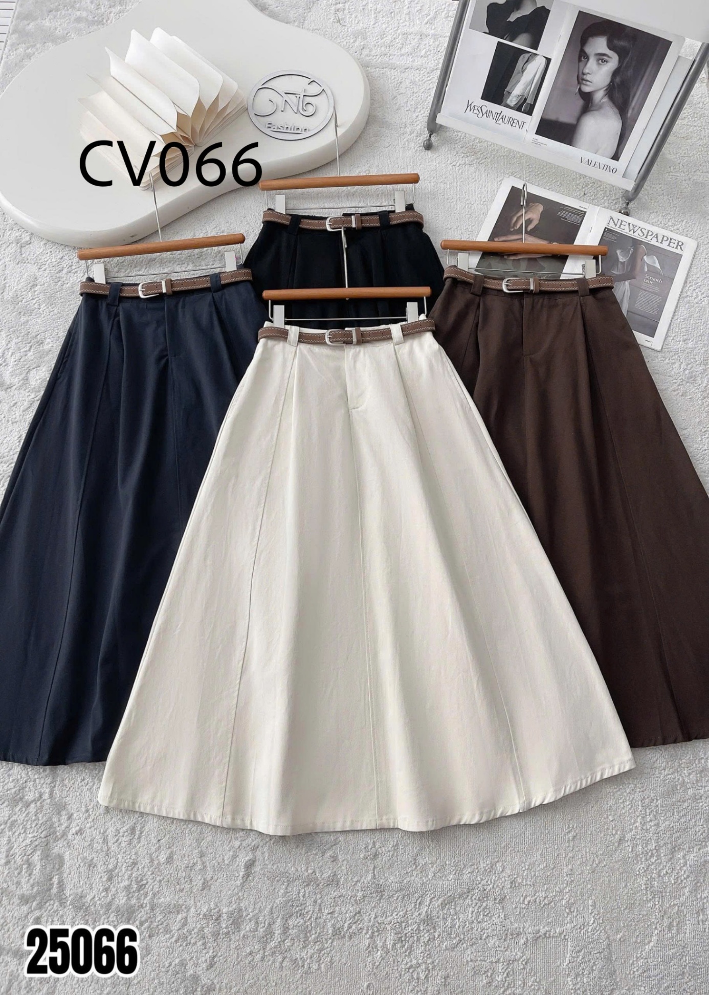 CV066 Chân váy xòe kèm đai