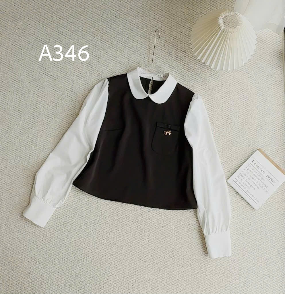 A346 Áo sơ mi tay dài túi nơ