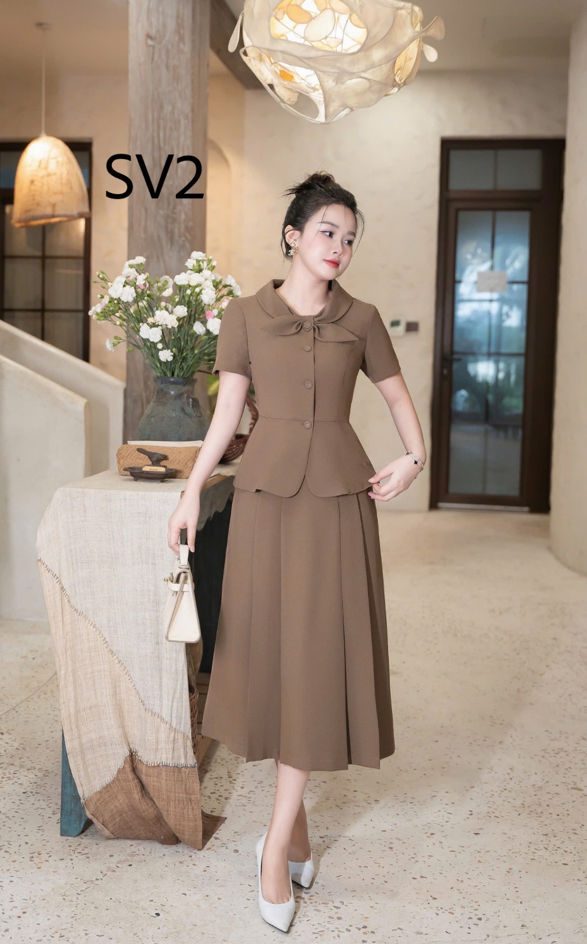 SV2 Set áo kí giả cv xếp ly