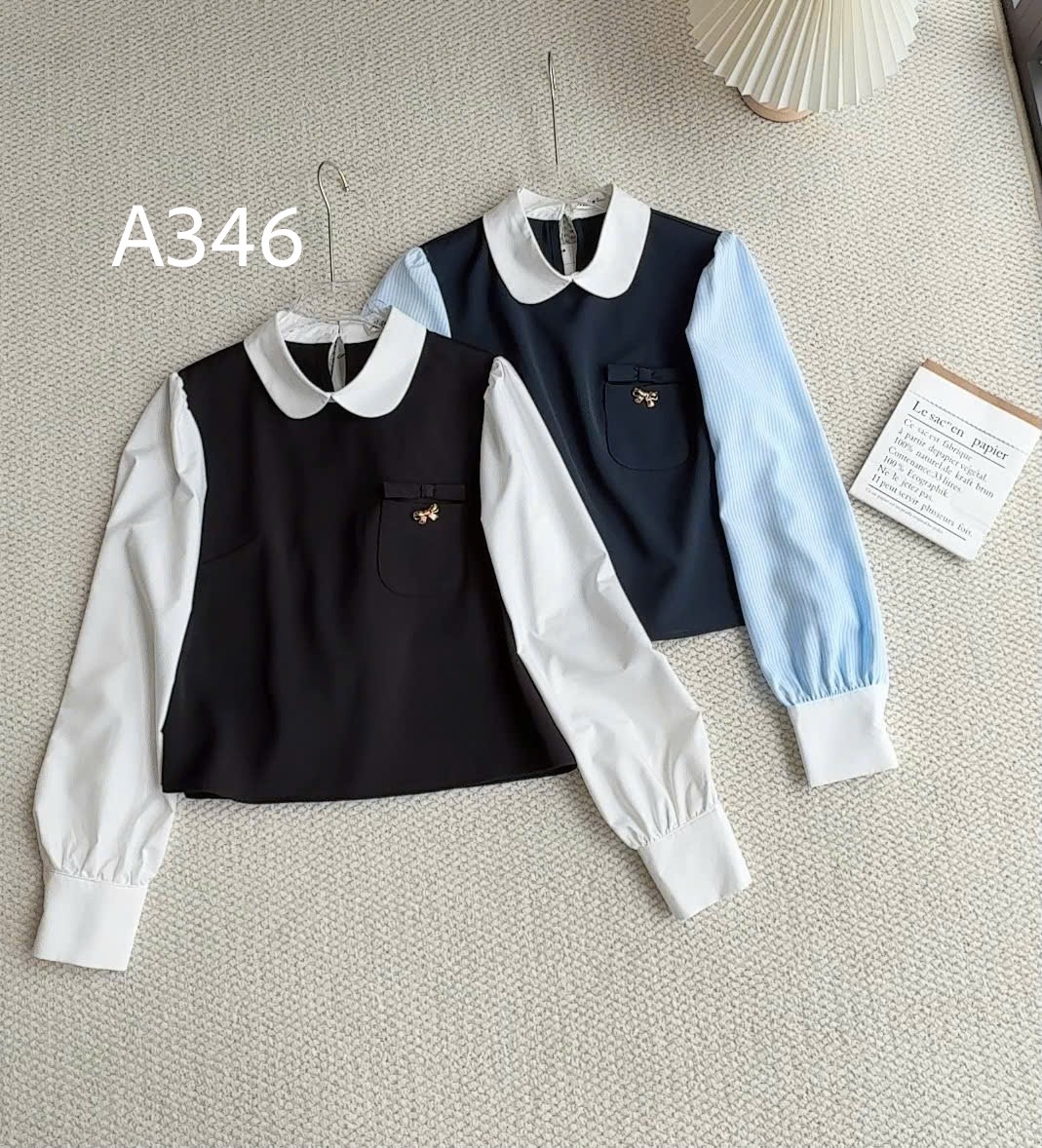 A346 Áo sơ mi tay dài túi nơ