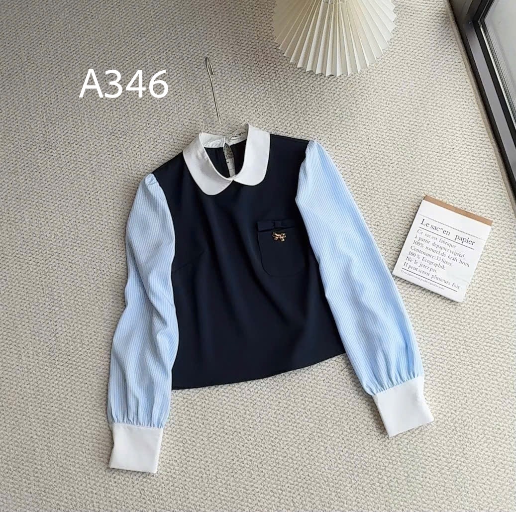 A346 Áo sơ mi tay dài túi nơ