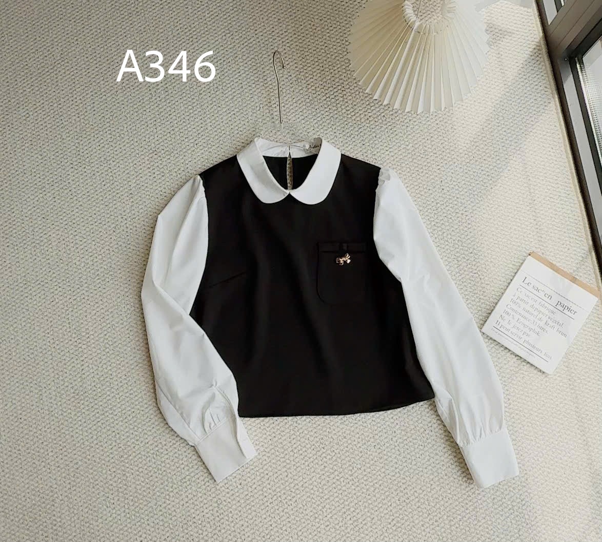 A346 Áo sơ mi tay dài túi nơ