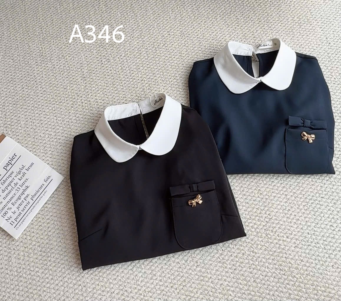 A346 Áo sơ mi tay dài túi nơ