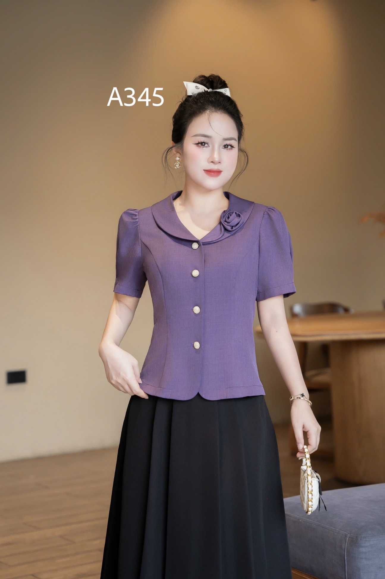 A345 Áo kí giả cổ hoa