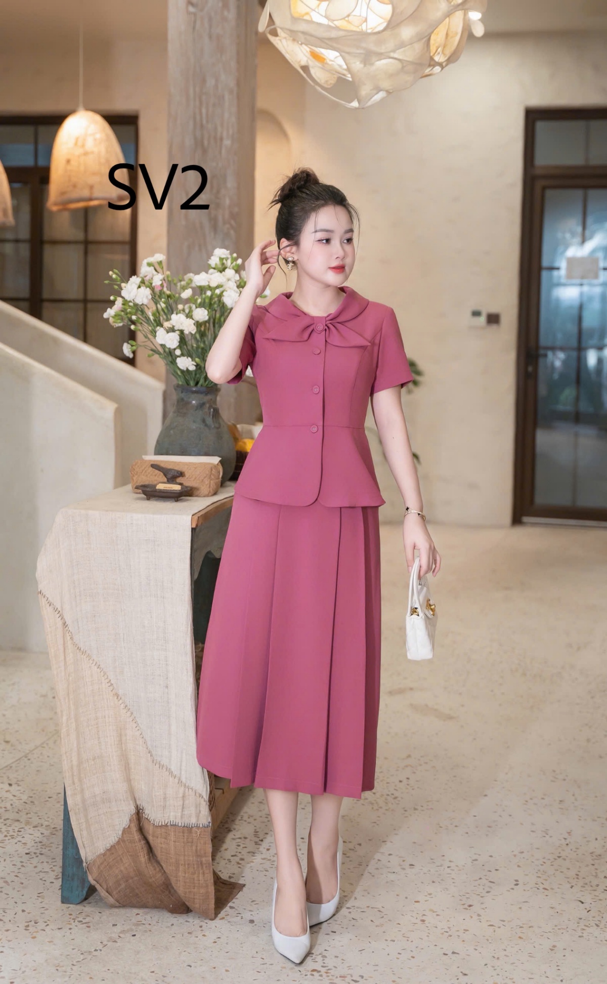 SV2 Set áo kí giả cv xếp ly