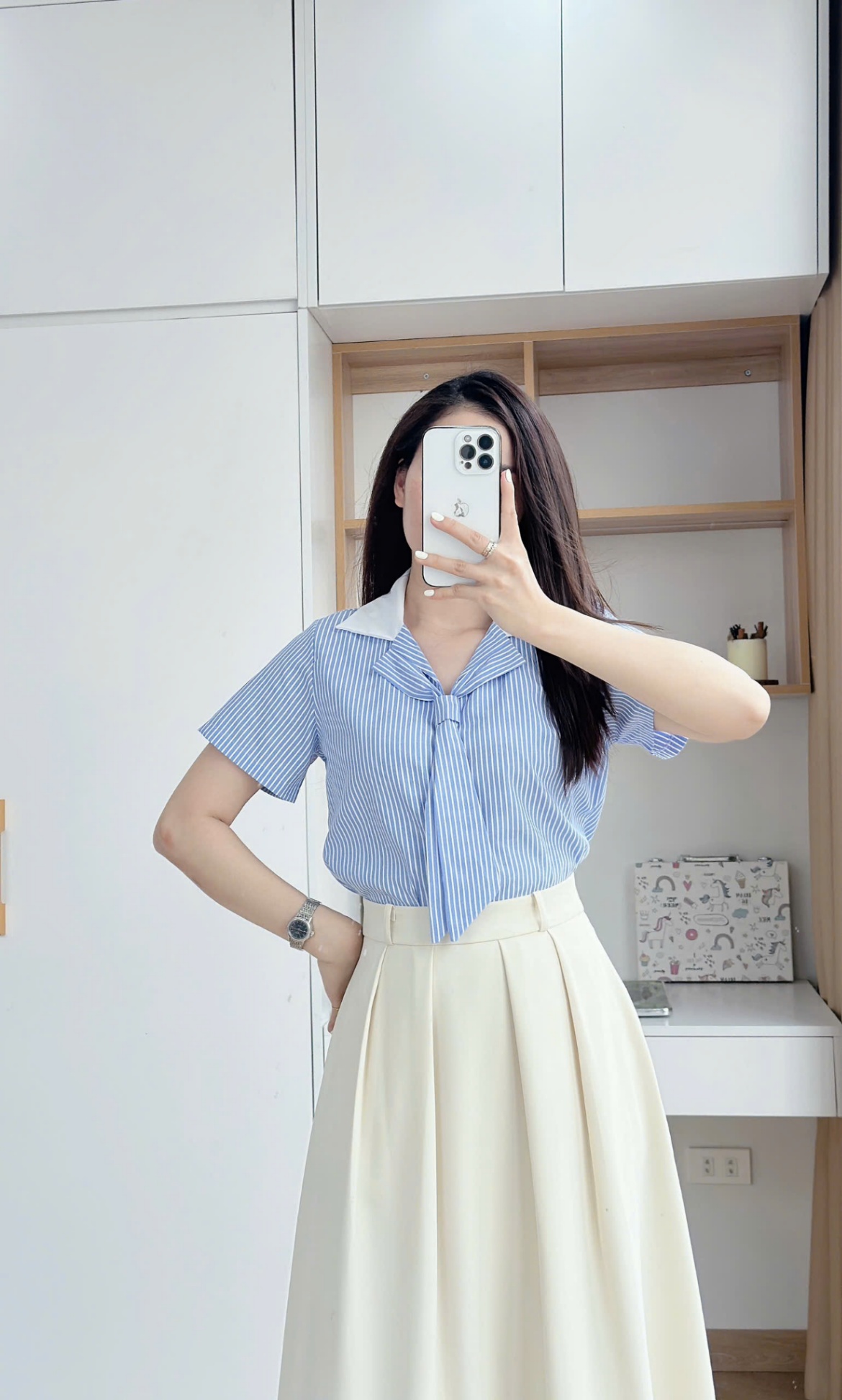 A368 Áo sơ mi kẻ cà vạt