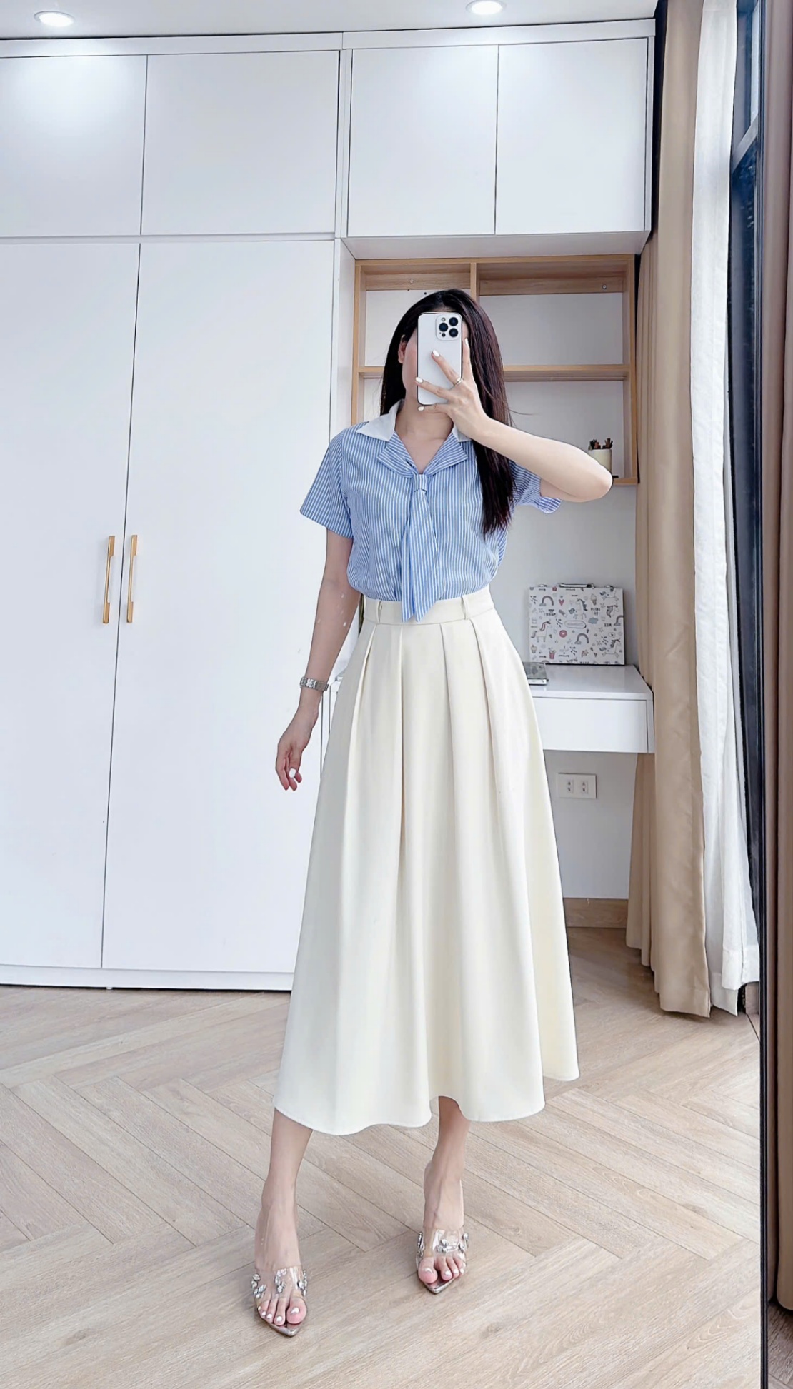 A368 Áo sơ mi kẻ cà vạt