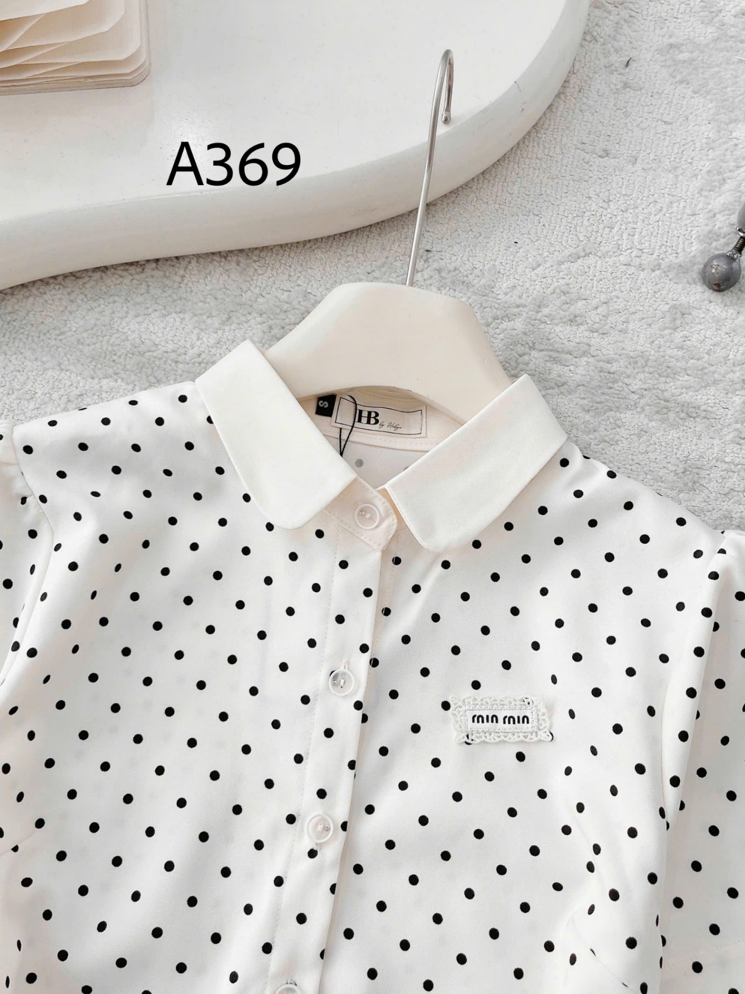 A369 Áo sơ mi cộc tay cổ sen