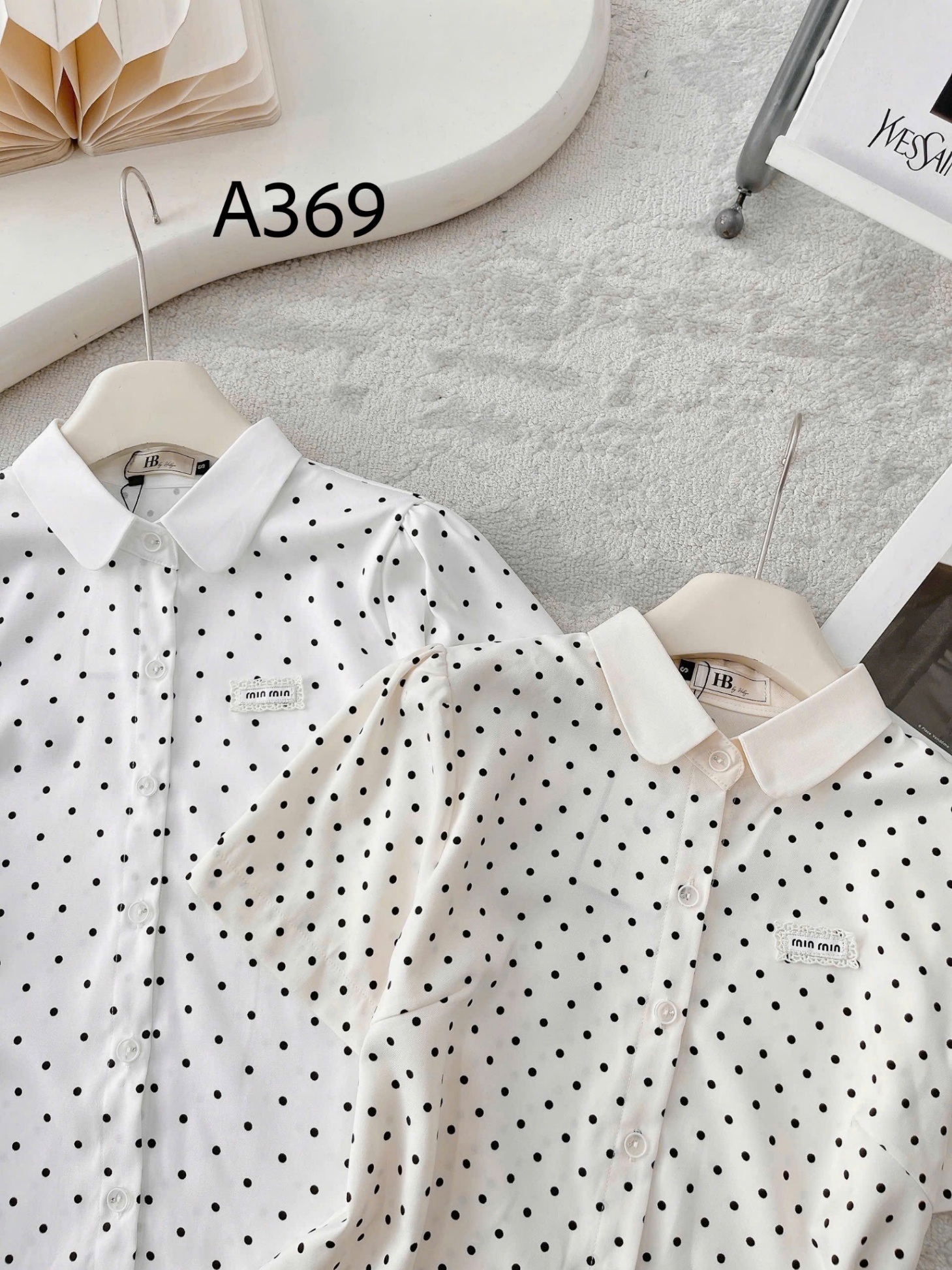 A369 Áo sơ mi cộc tay cổ sen