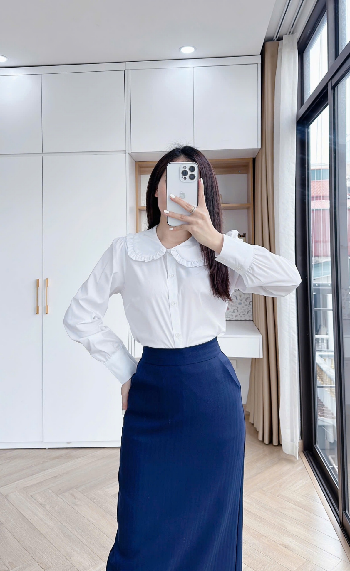A384 Áo sơ mi cổ bèo