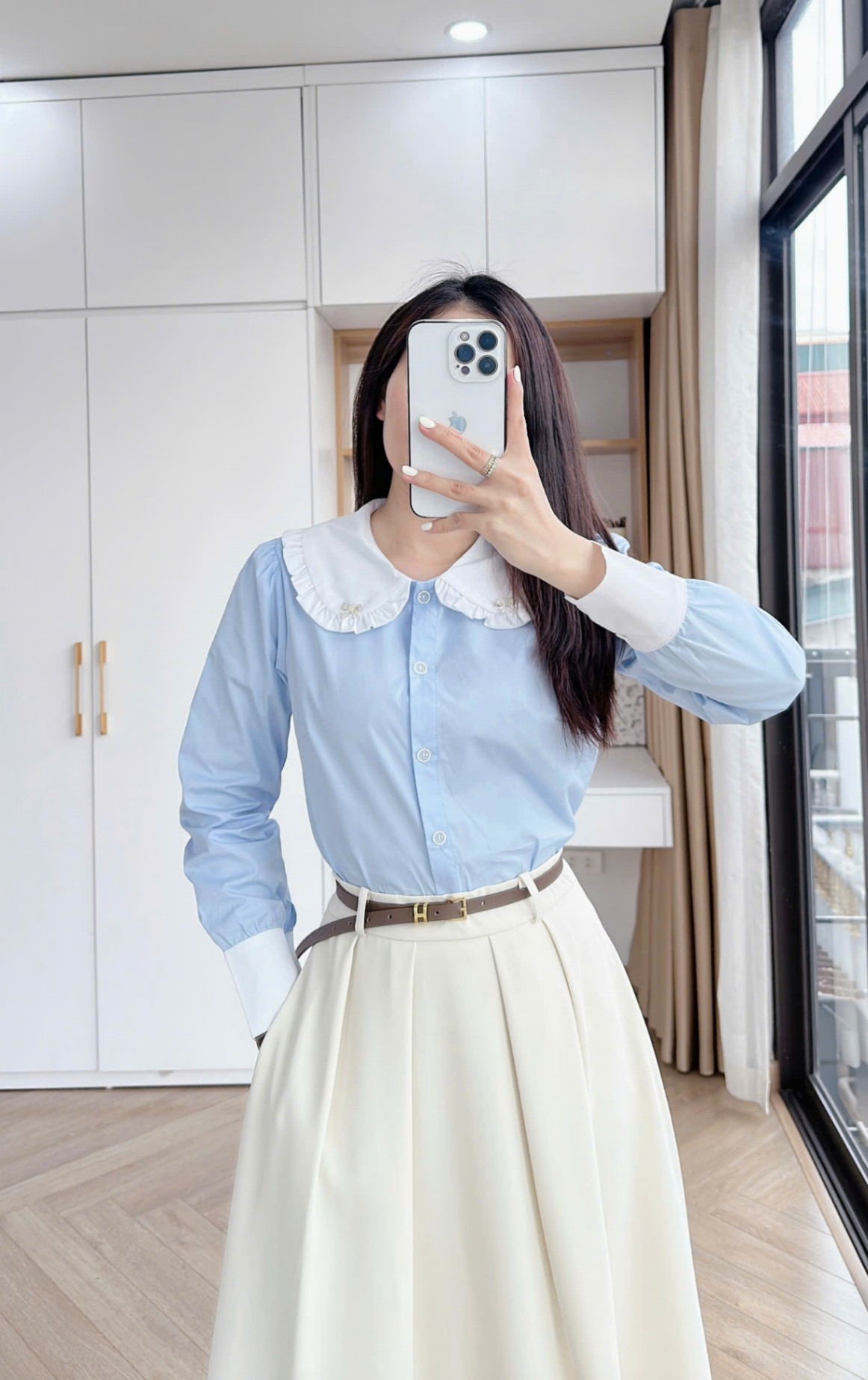 A384 Áo sơ mi cổ bèo