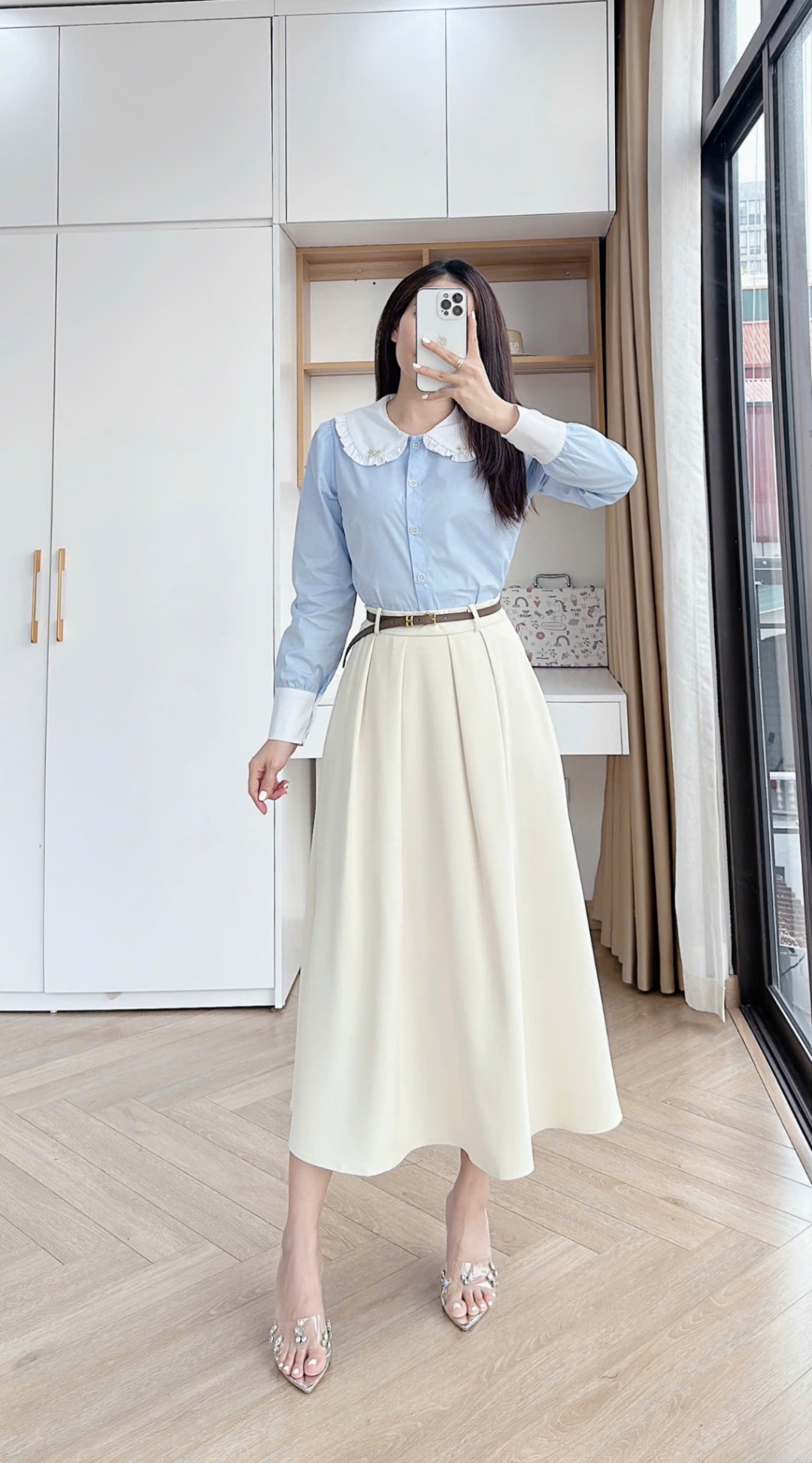A384 Áo sơ mi cổ bèo