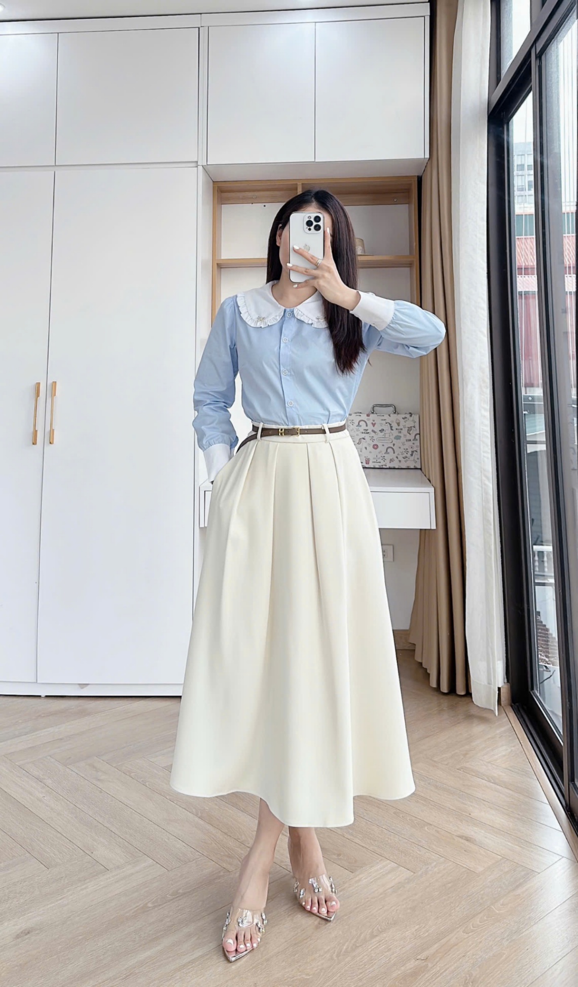 A384 Áo sơ mi cổ bèo
