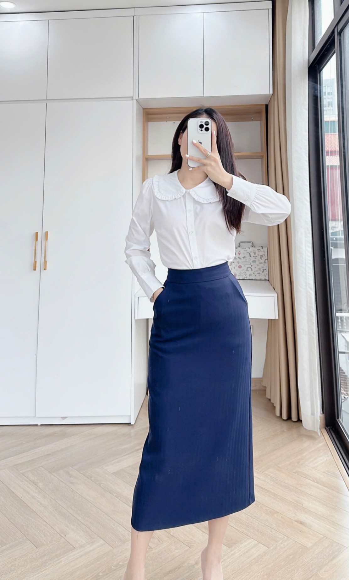 A384 Áo sơ mi cổ bèo