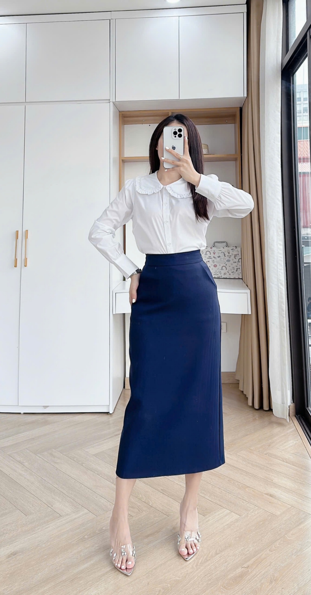 A384 Áo sơ mi cổ bèo