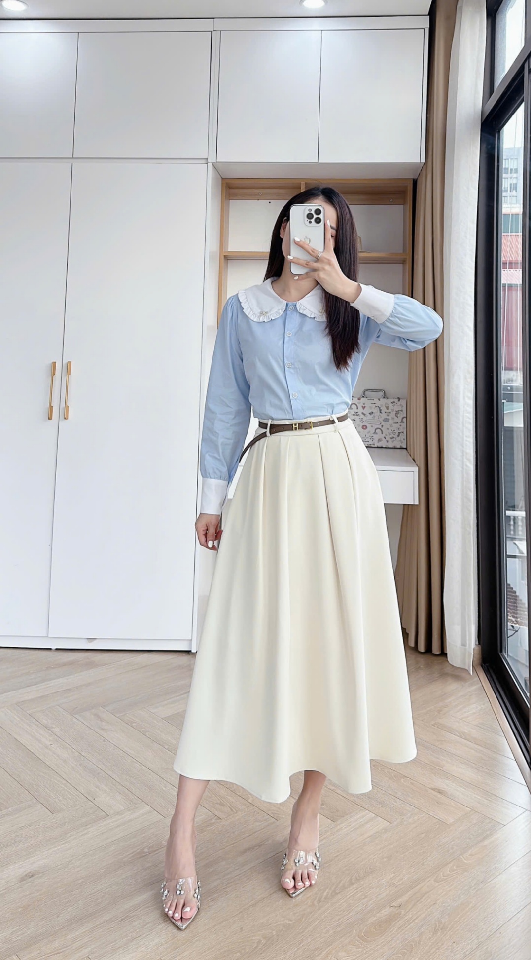 A384 Áo sơ mi cổ bèo