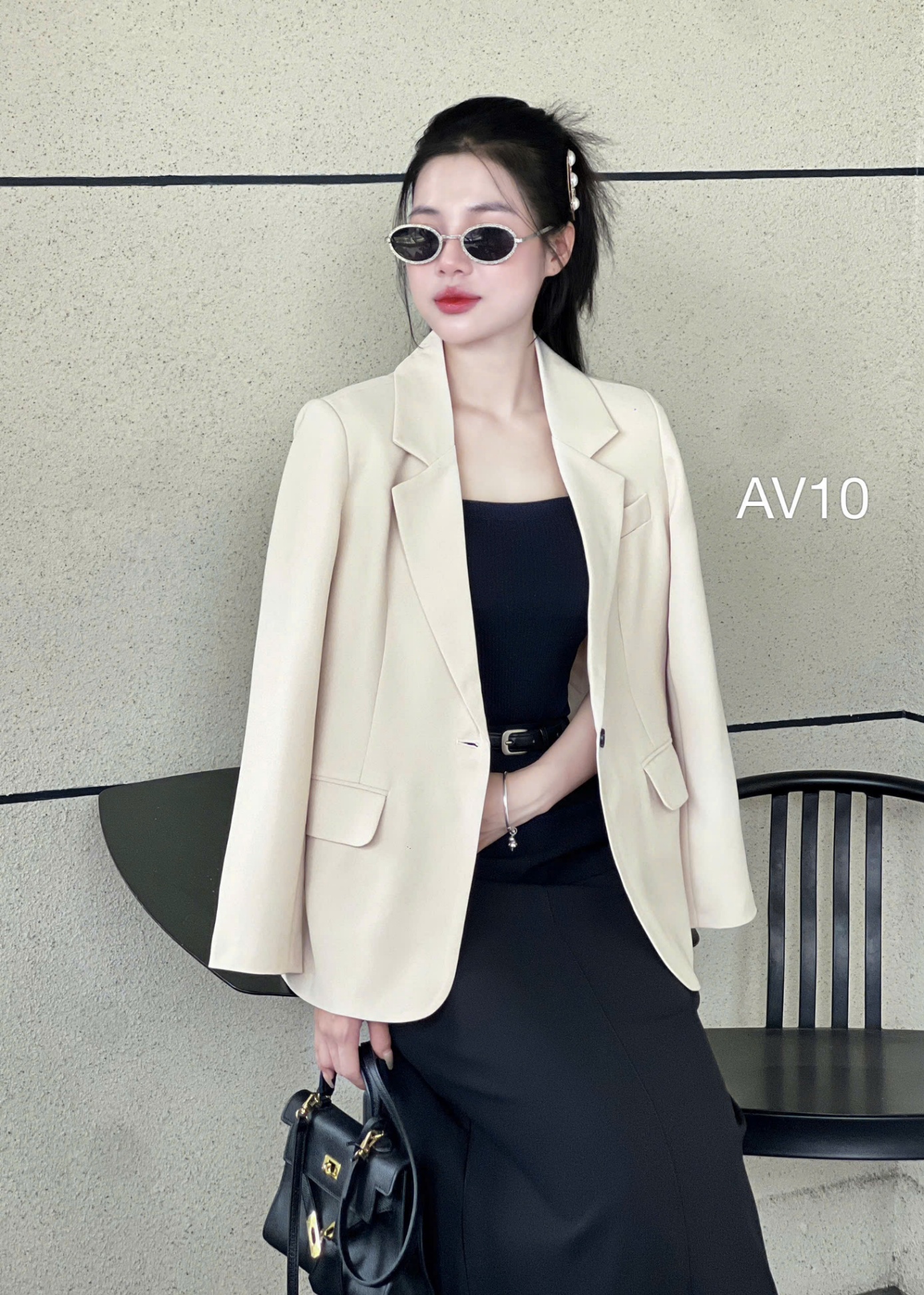 AV10 Áo vest blazer túi cơi