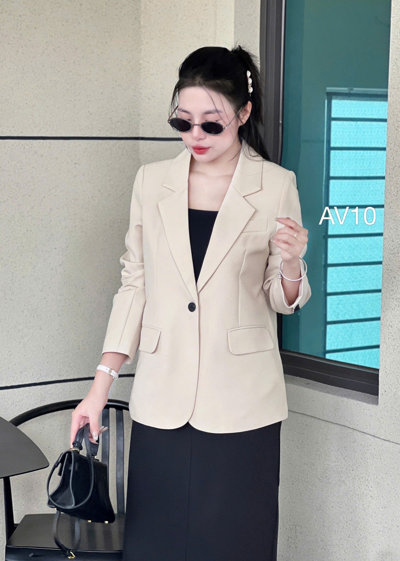 AV10 Áo vest blazer túi cơi