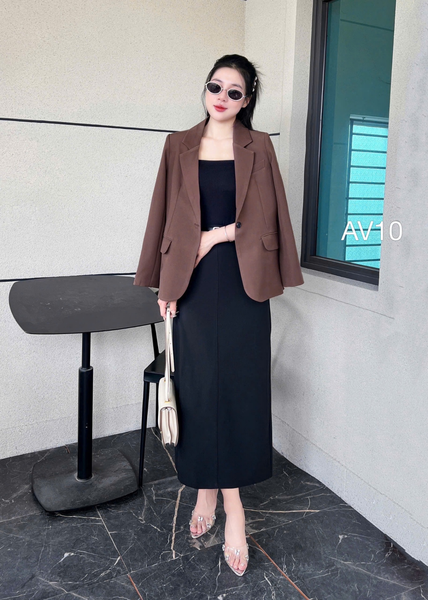 AV10 Áo vest blazer túi cơi