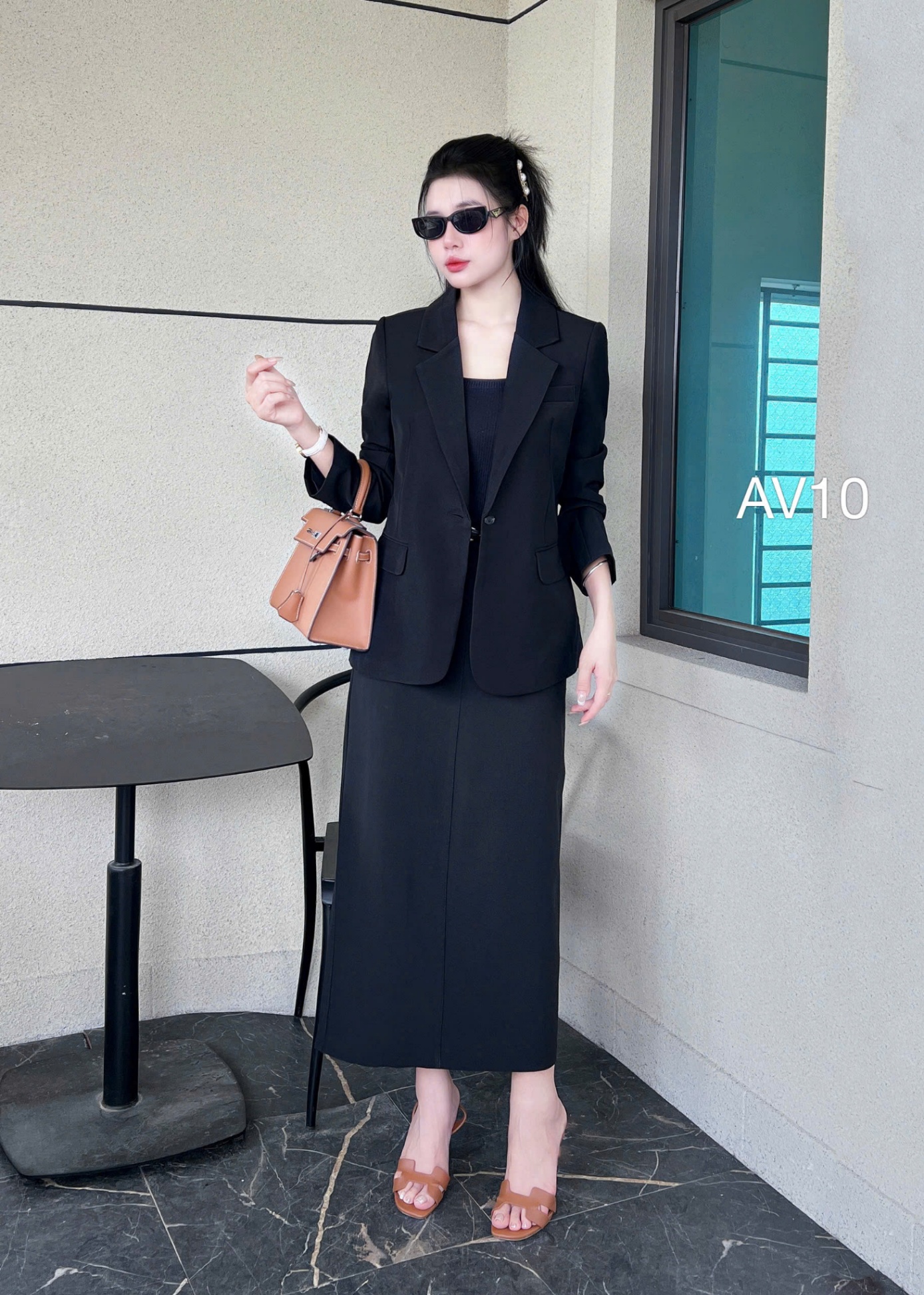 AV10 Áo vest blazer túi cơi