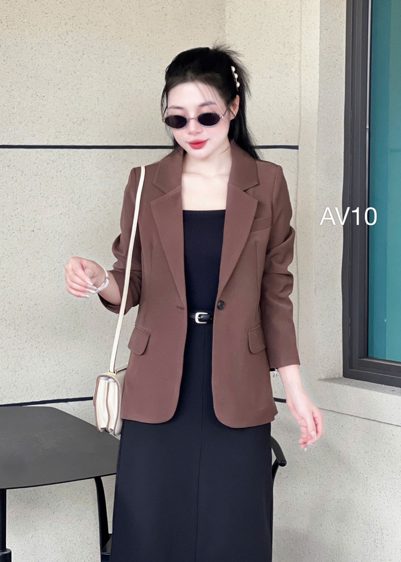 AV10 Áo vest blazer túi cơi