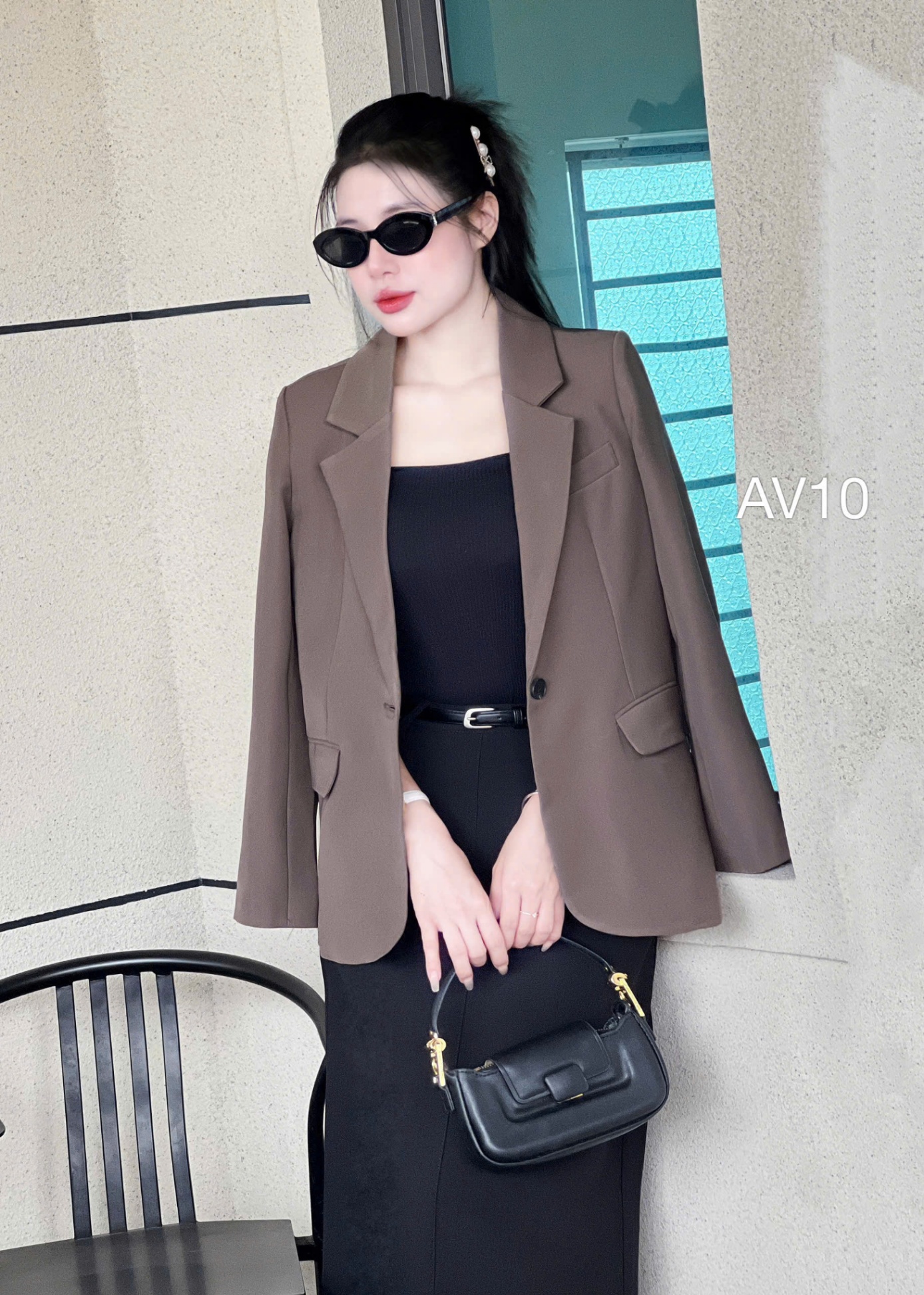AV10 Áo vest blazer túi cơi